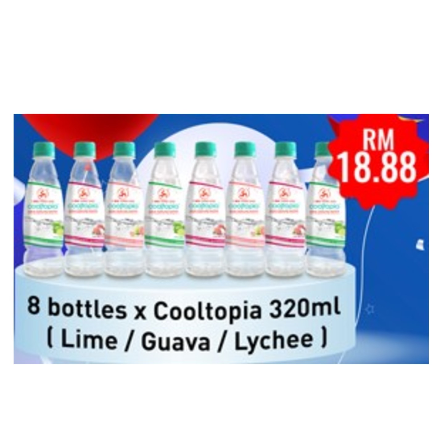 PACKAGE 3: COOLTOPIA COOLING WATER - LIME 320ML X 8 