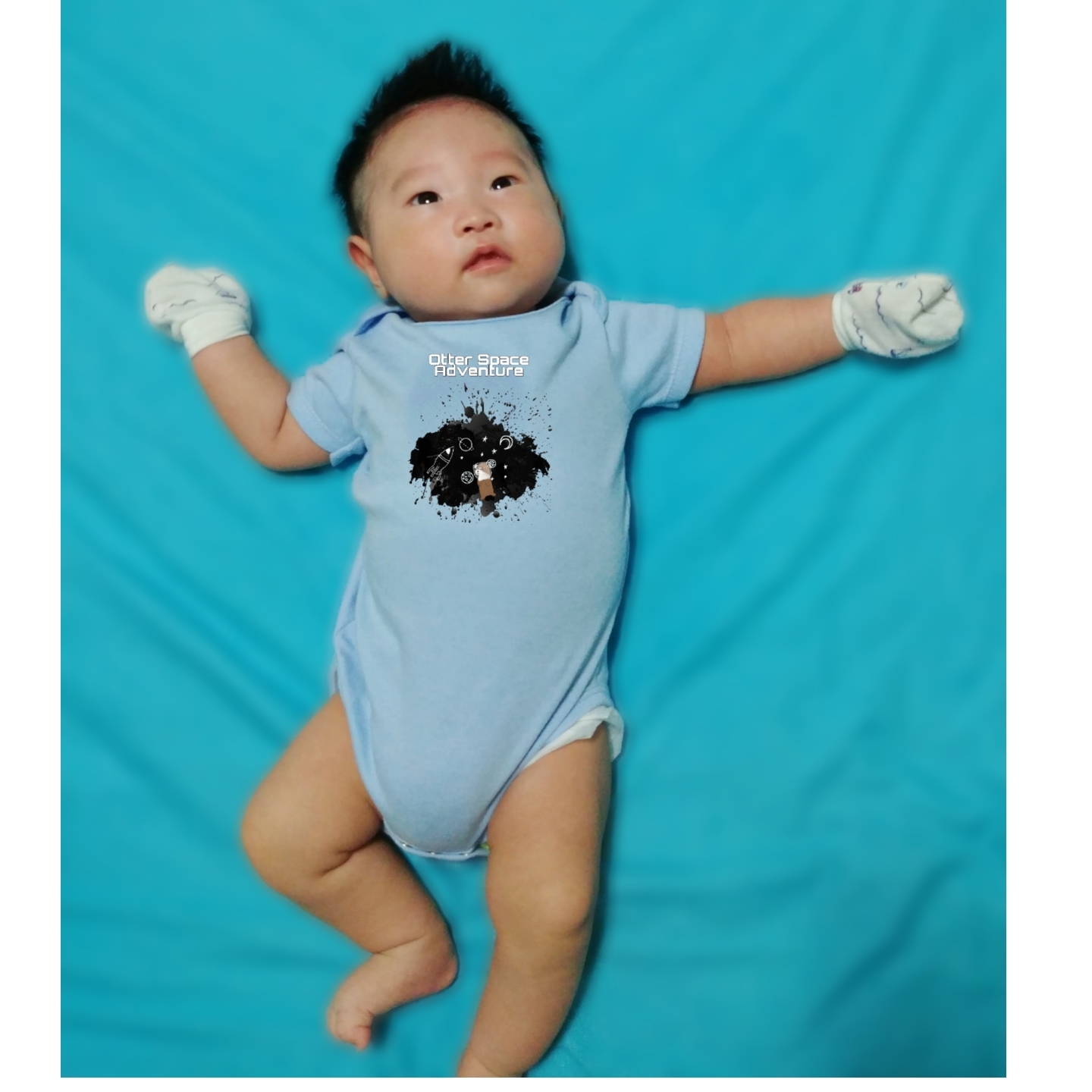 Otter space adventure baby romper