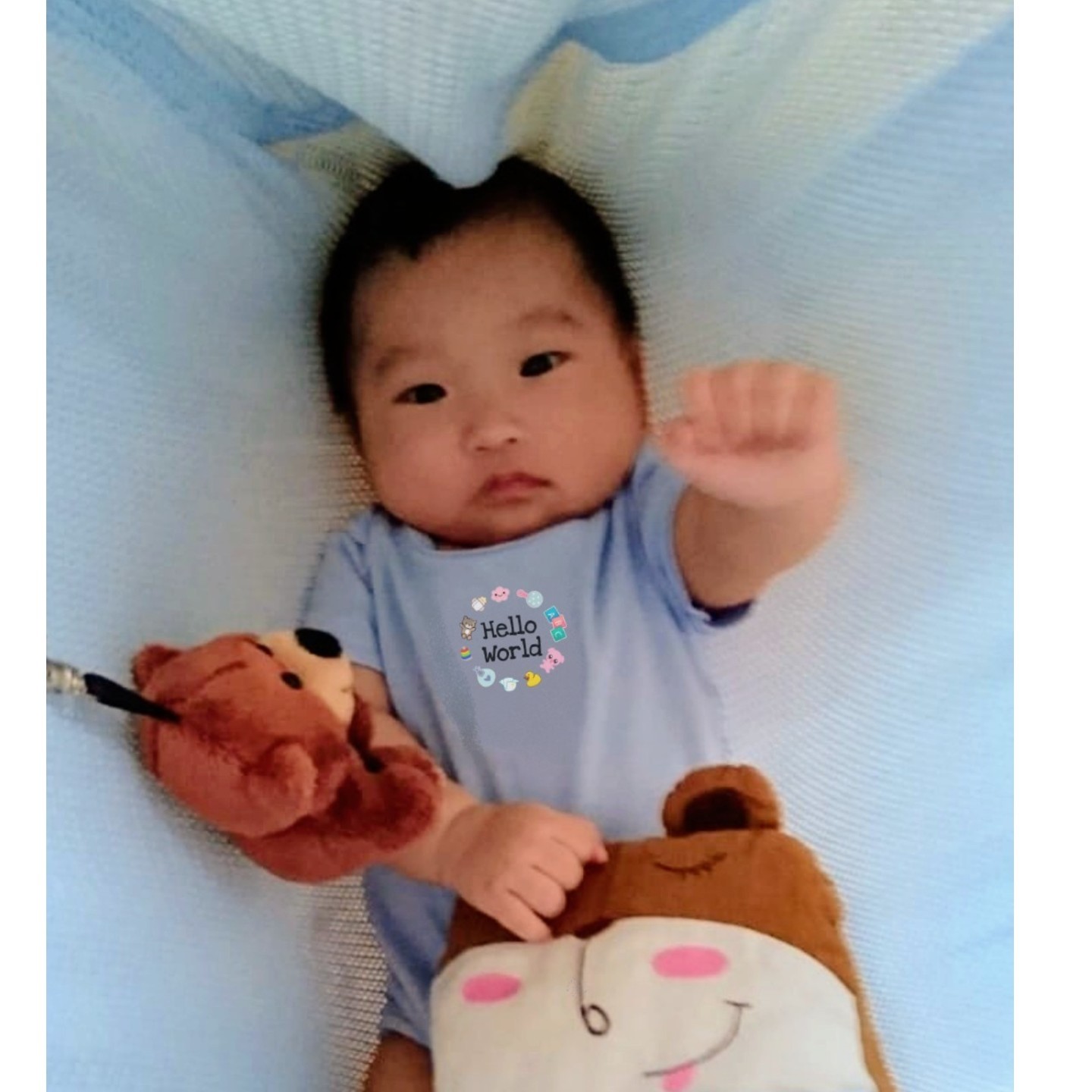 "Hello world" baby romper
