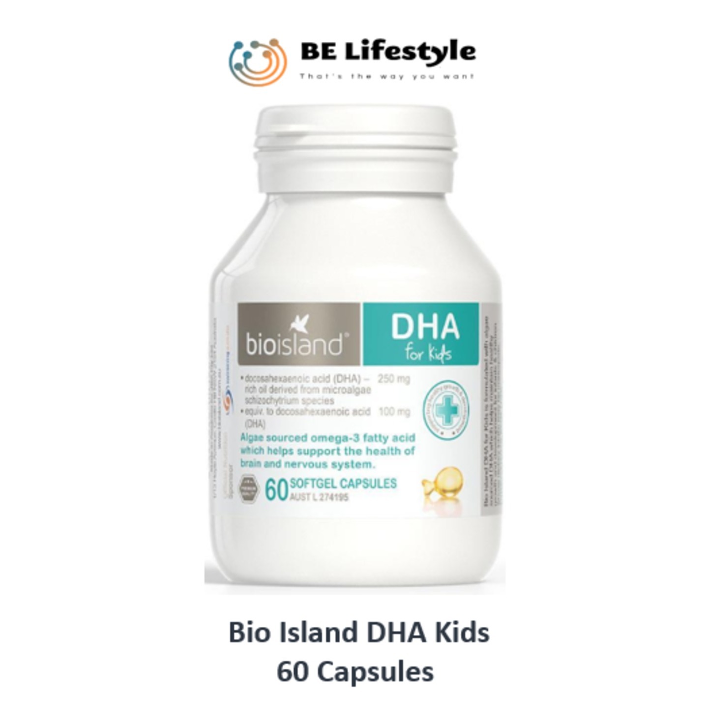 Bio Island DHA Kids 60 Capsules