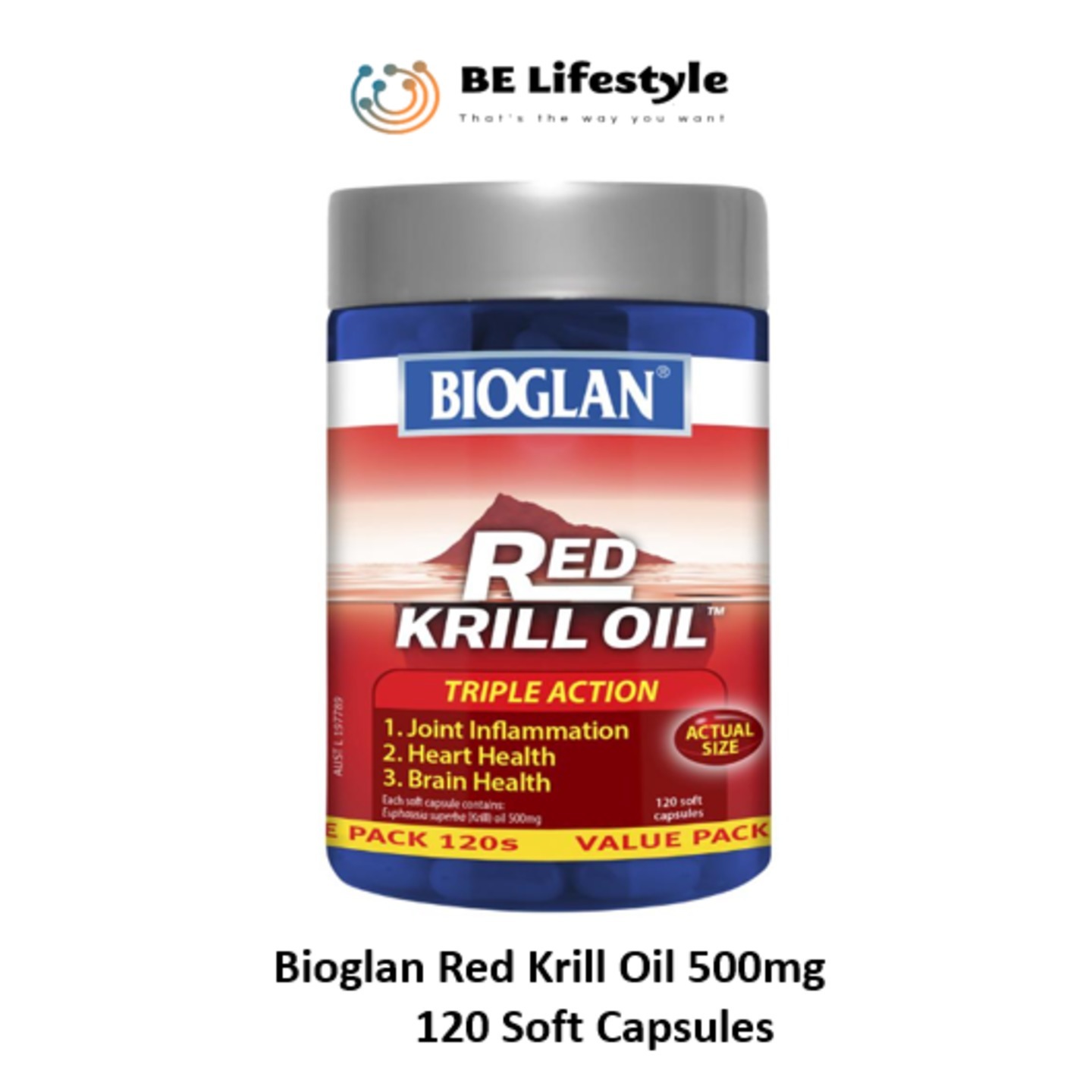 Bioglan Red Krill Oil 500mg 120 Soft Capsules