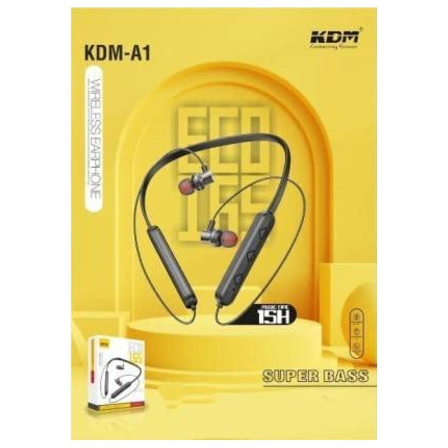 KDM A1 ECO 165 Super Bass 15 H Music Time Wireless Neckband Bluetooth Headset