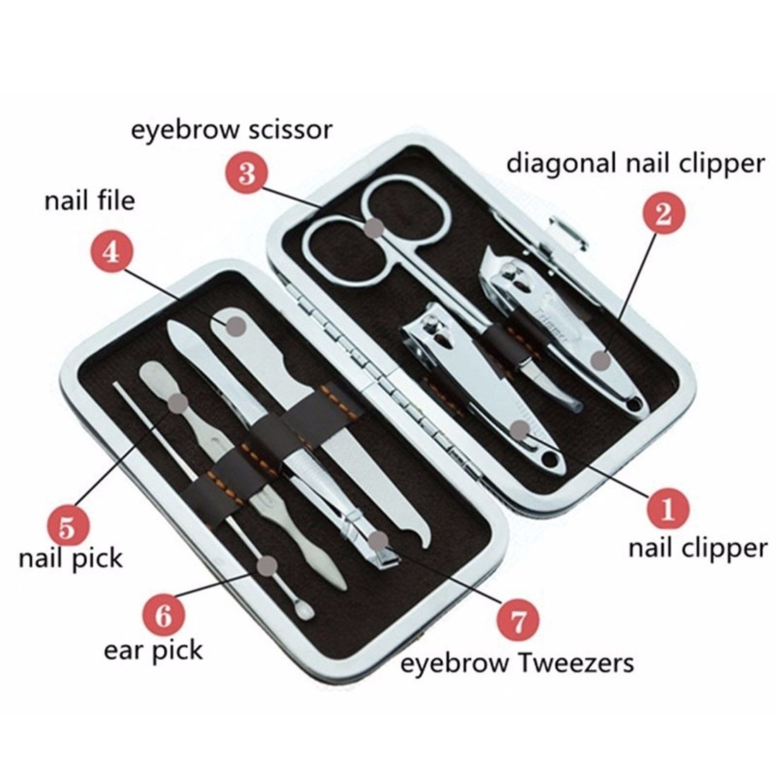 JonPrix Manicure Pedicure Set Kit with 7 Tools