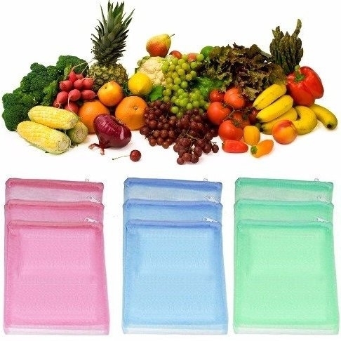 JonPrix Vegetables and Fruits Mesh Zip Bags