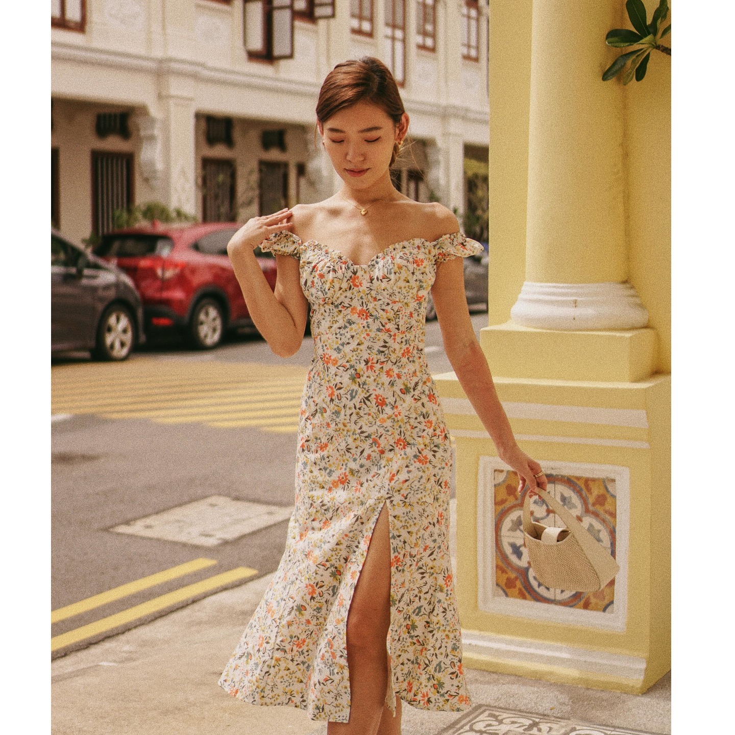 FLORAL PRINT MIDI DRESS