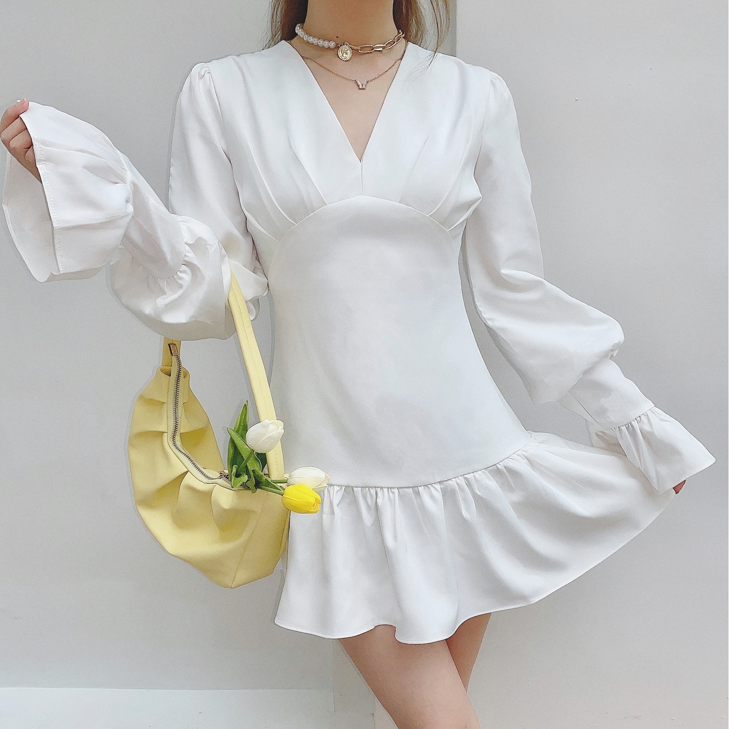 FRENCH HIGH WAIST DRESS