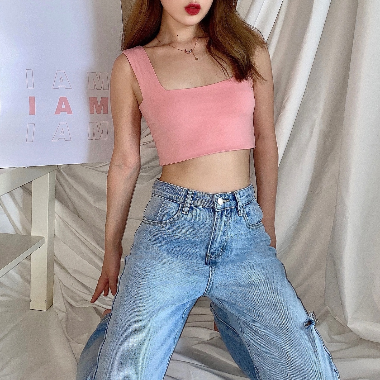 SQUARE NECK CROP TOP