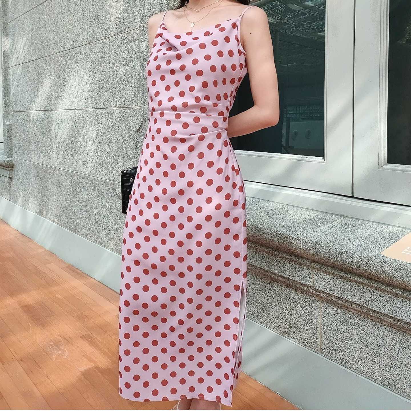 COWL CAMI MIDI DRESS