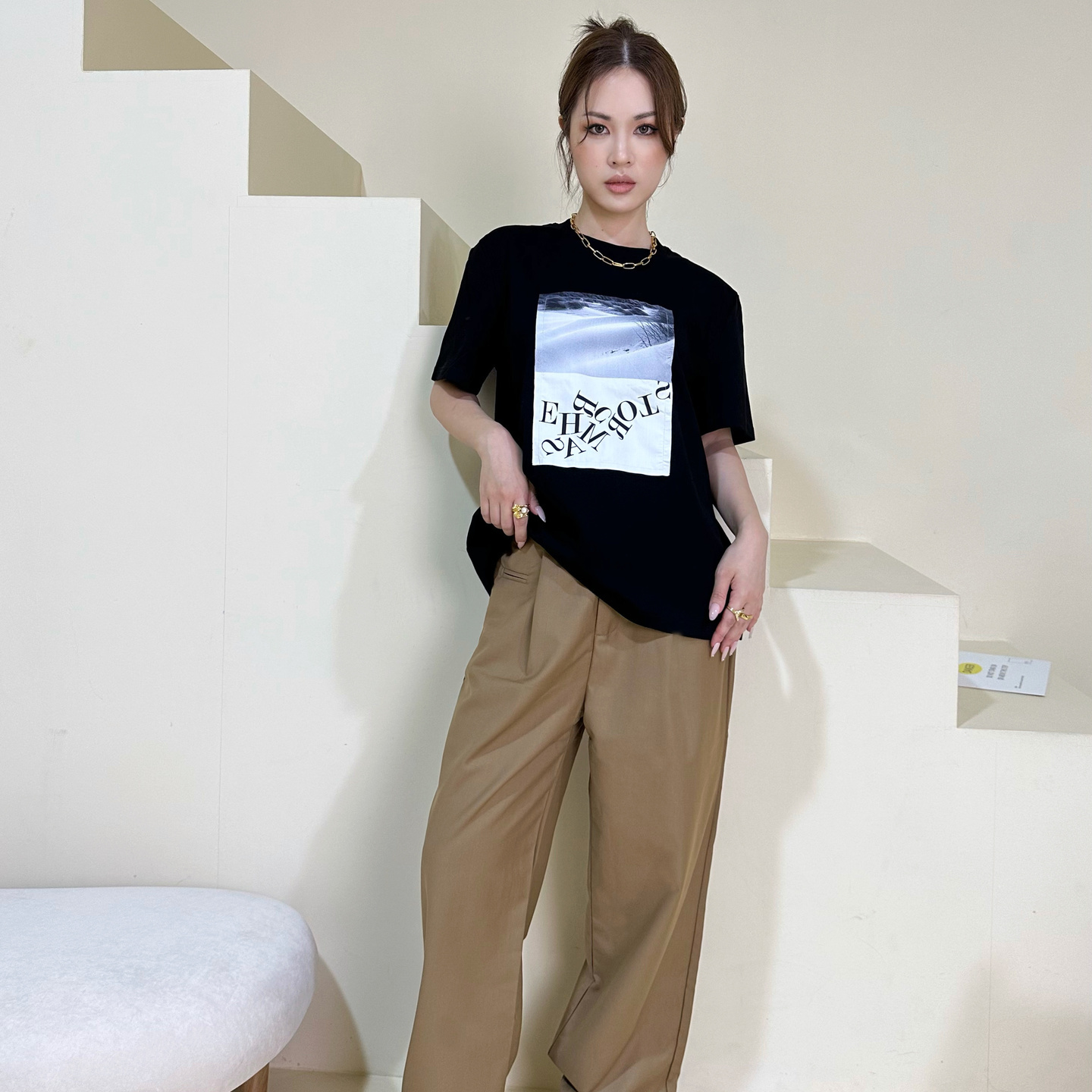 PREMIUM EMBROIDERED T-SHIRT, BLACK