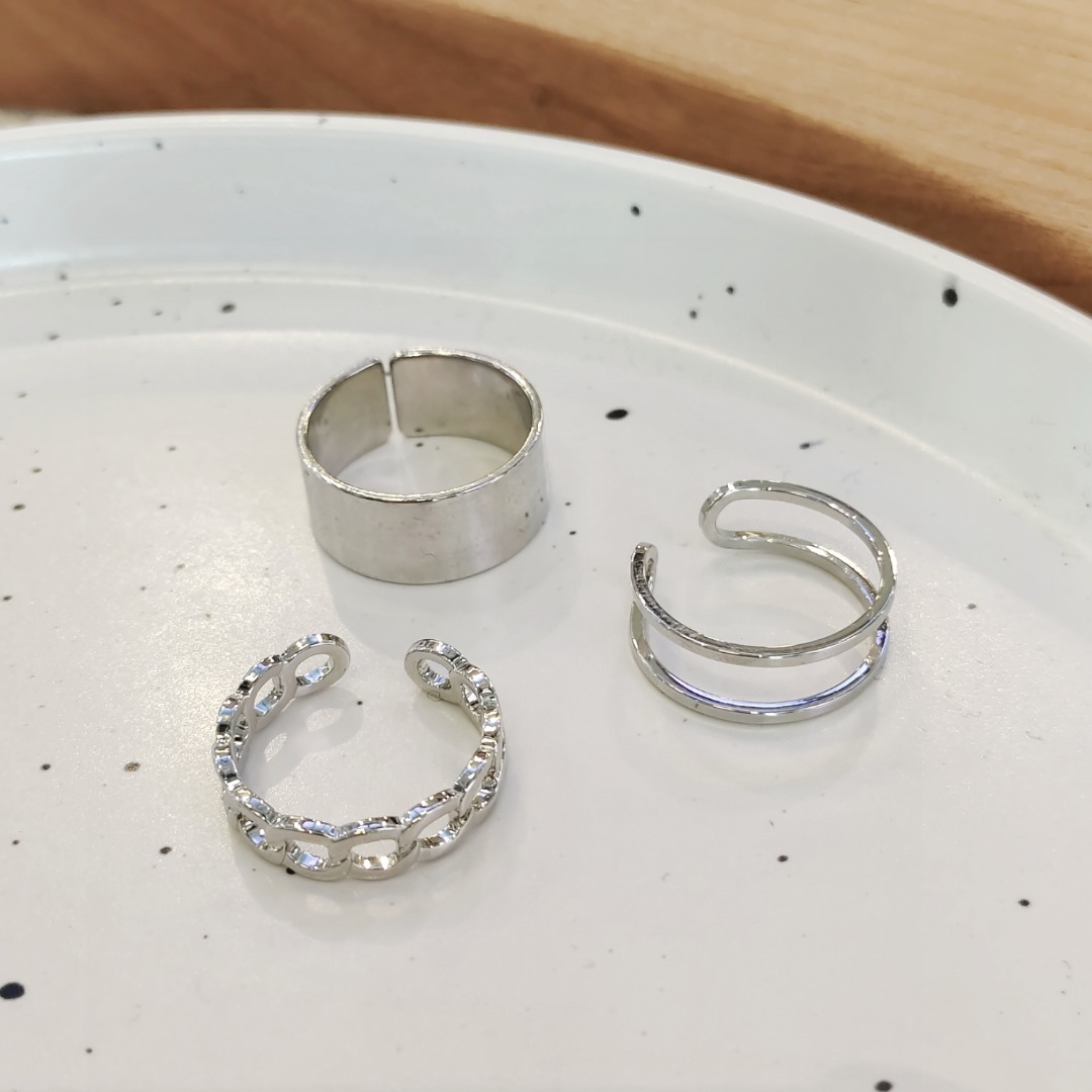 3PCS RING SET - STERLING SILVER