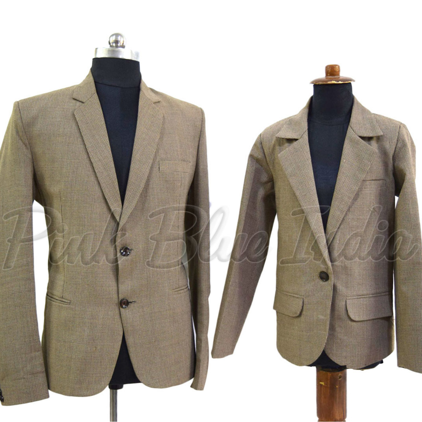 Matching Beige Coat & Blazer for Father and Son