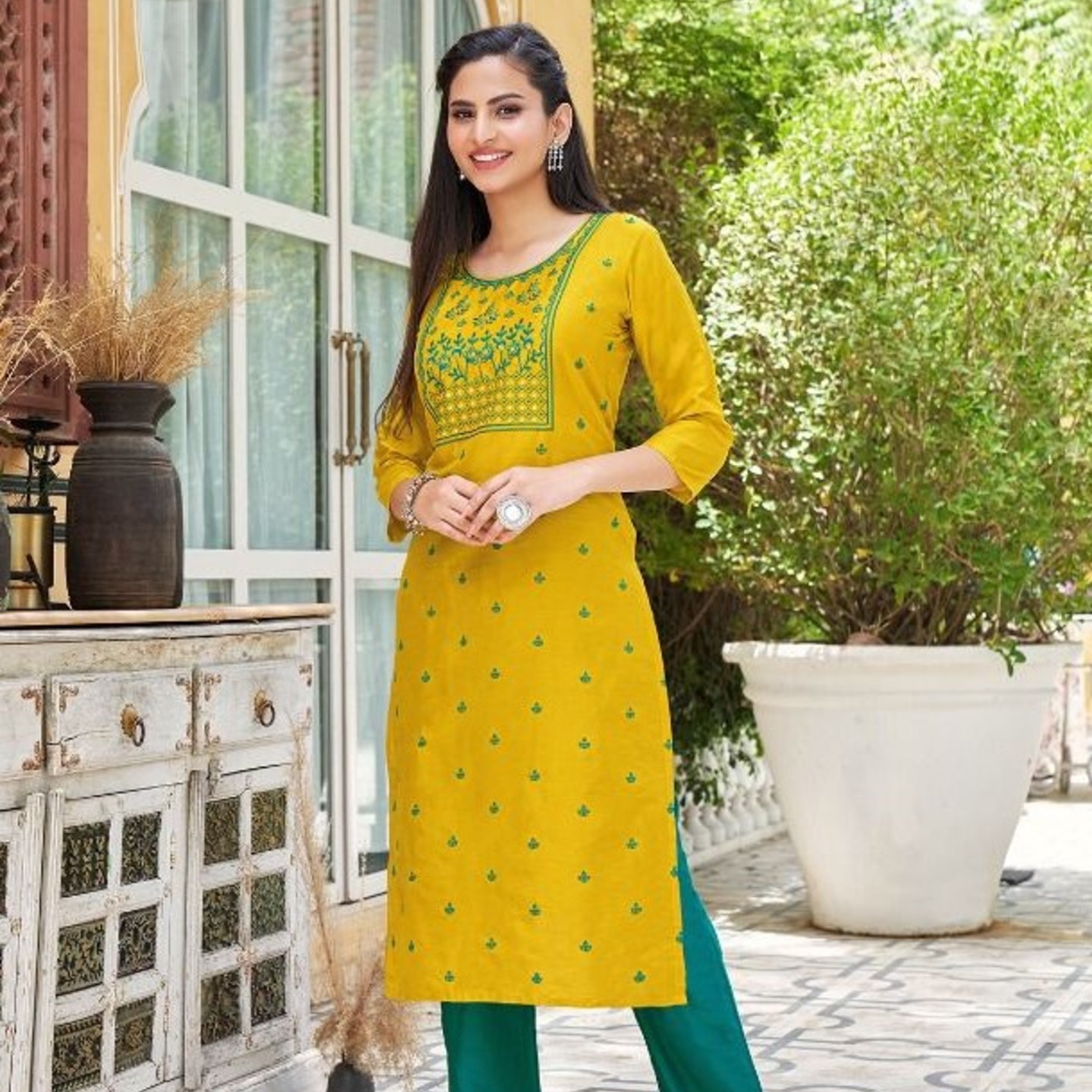 Rayon Kurta with Pants