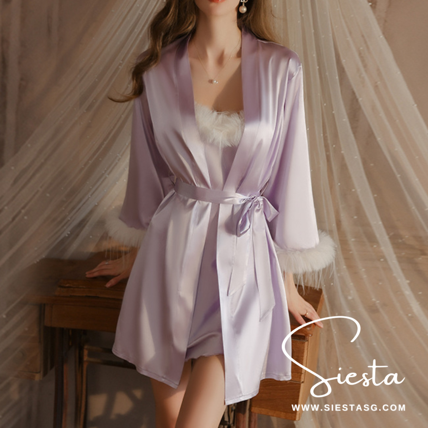 F098A Silky Night Robe Outerwear