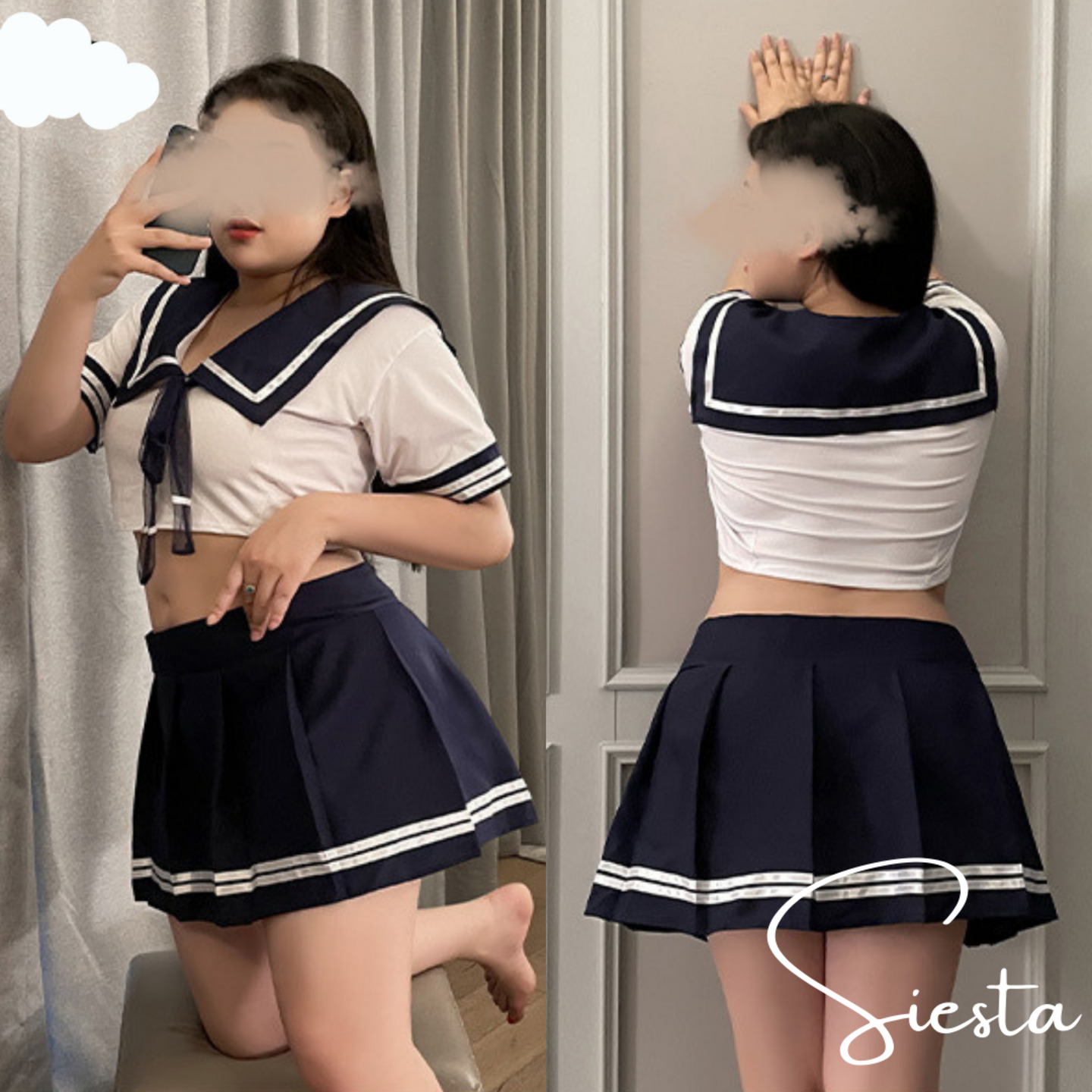 P033 School Girl Sailor Cosplay Costume Uniform Temptation Sexy High School Good Girl PLUS Size