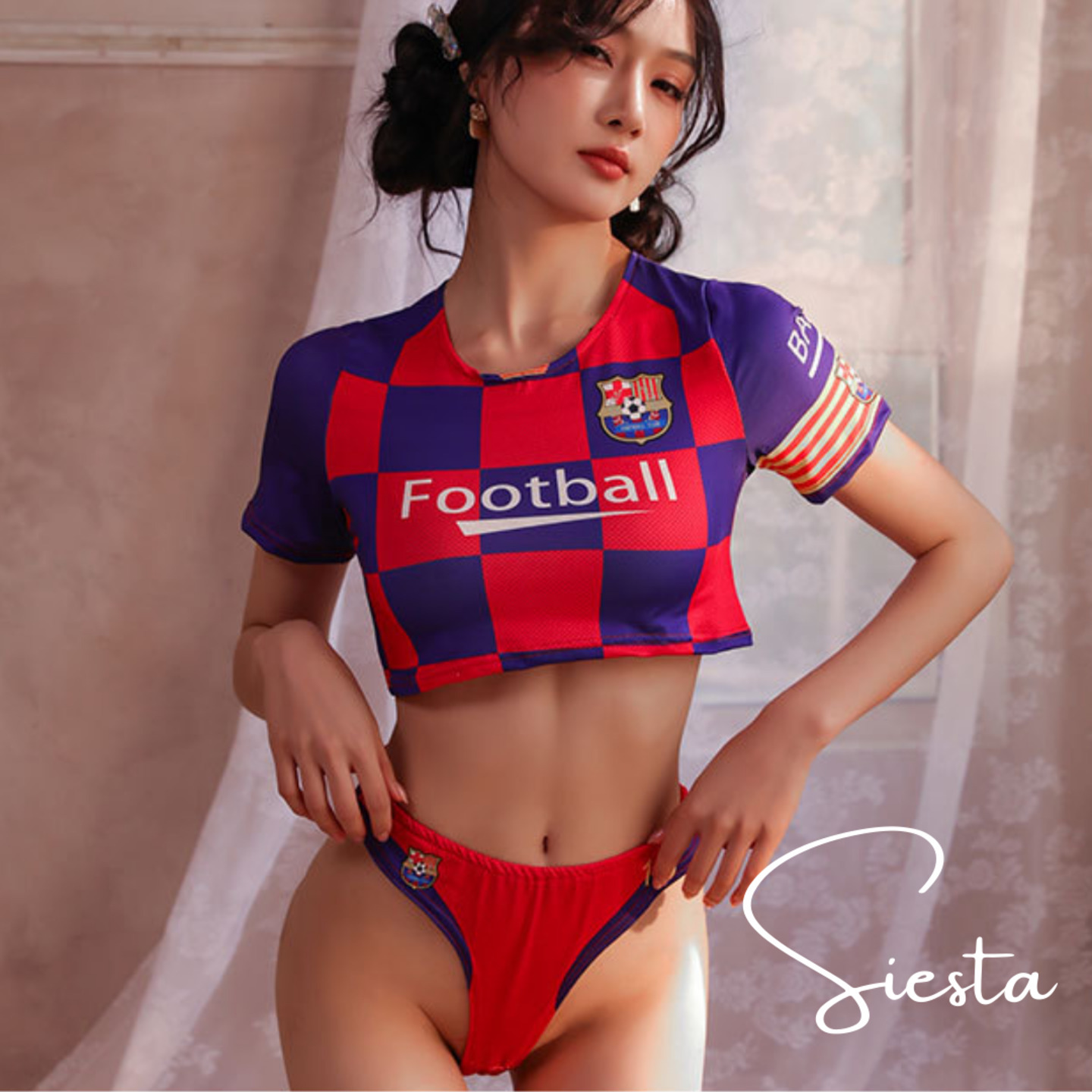 F105 Baby Football Crop Top Jersey and Panties Set