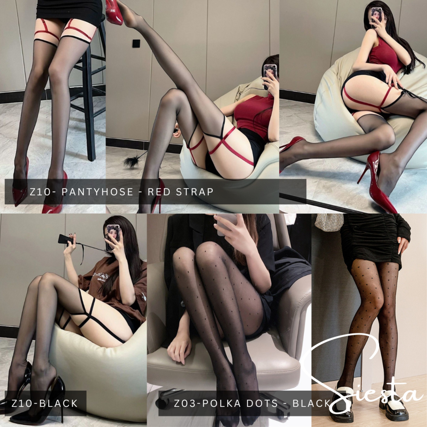 Siesta SG Multiple Designs Sexy Stockings with Garter Polka Dots Stockings
