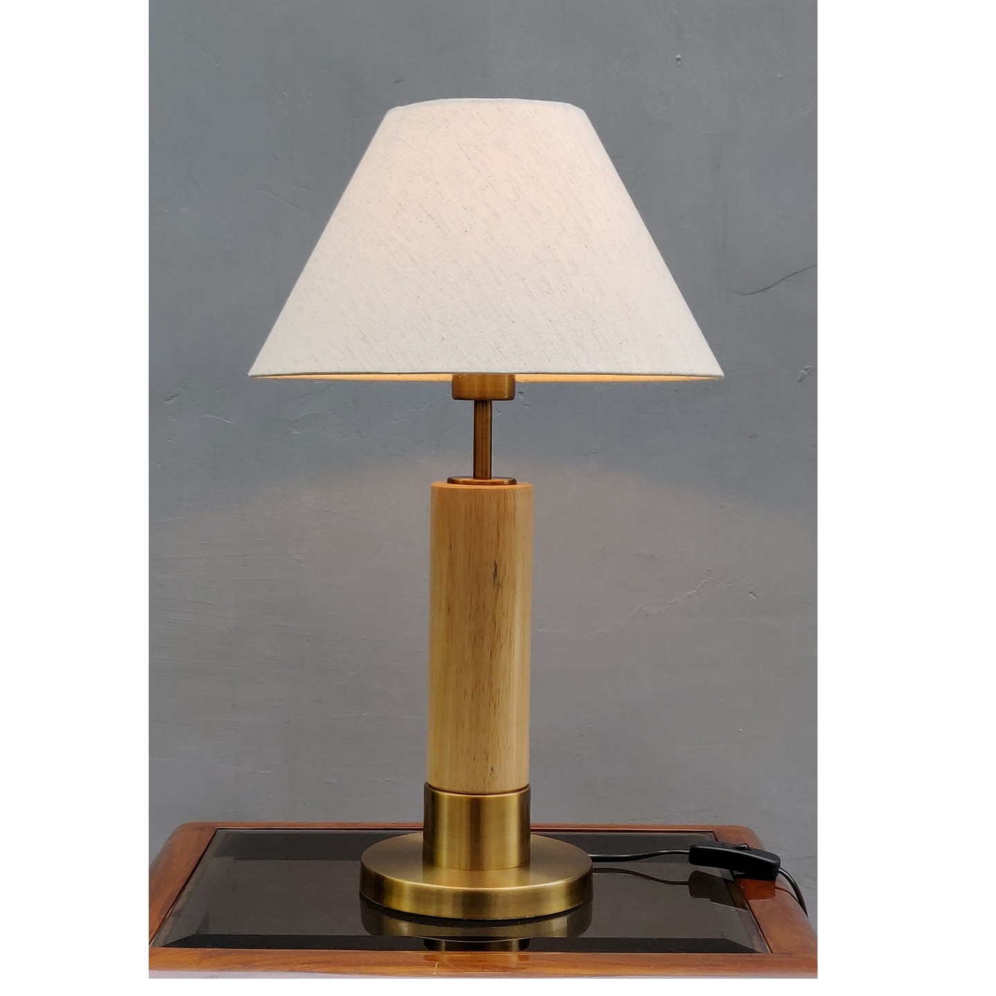 White Wood Table Lamp