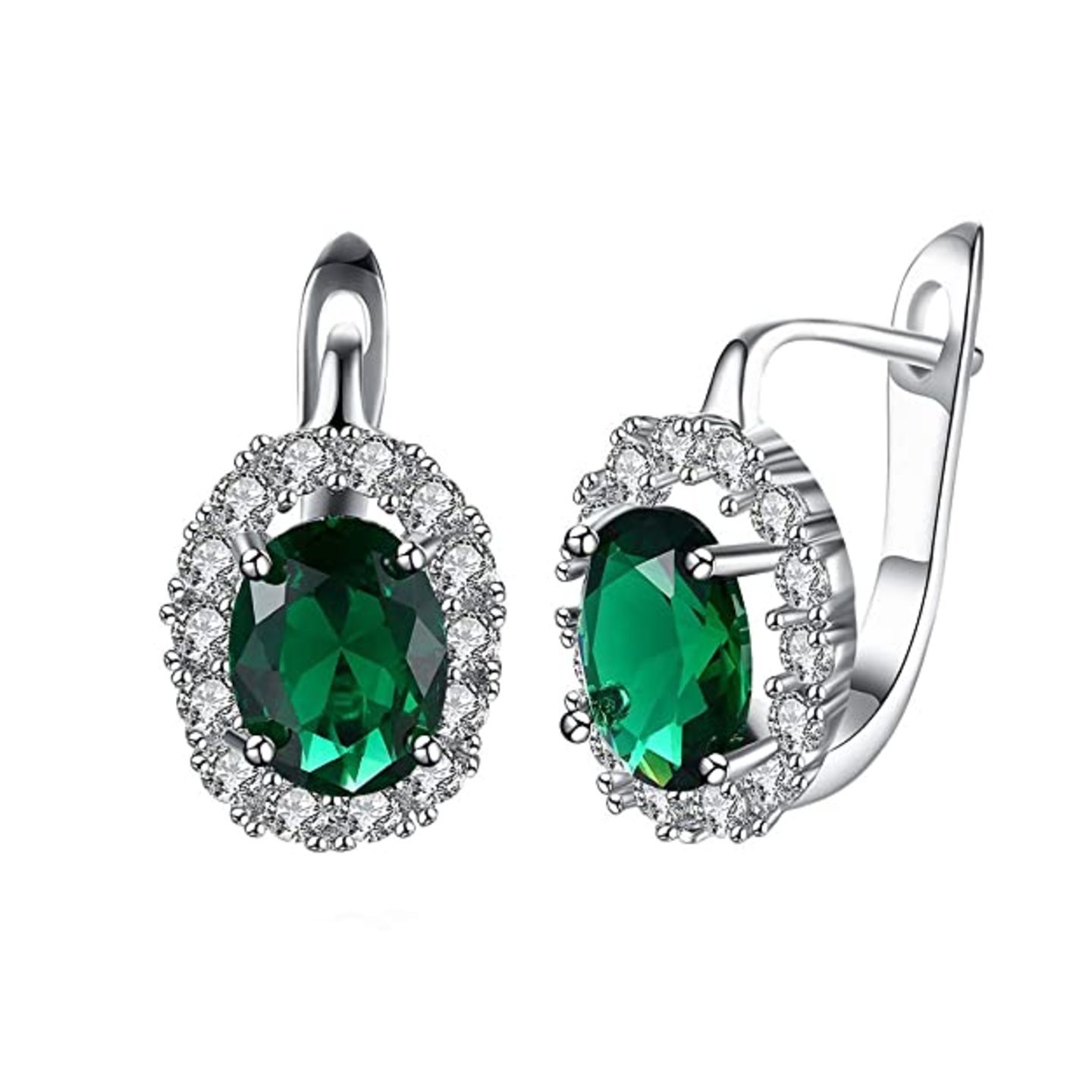 Classic piece of Stud earrings with AAA quality Emerald Green crystal