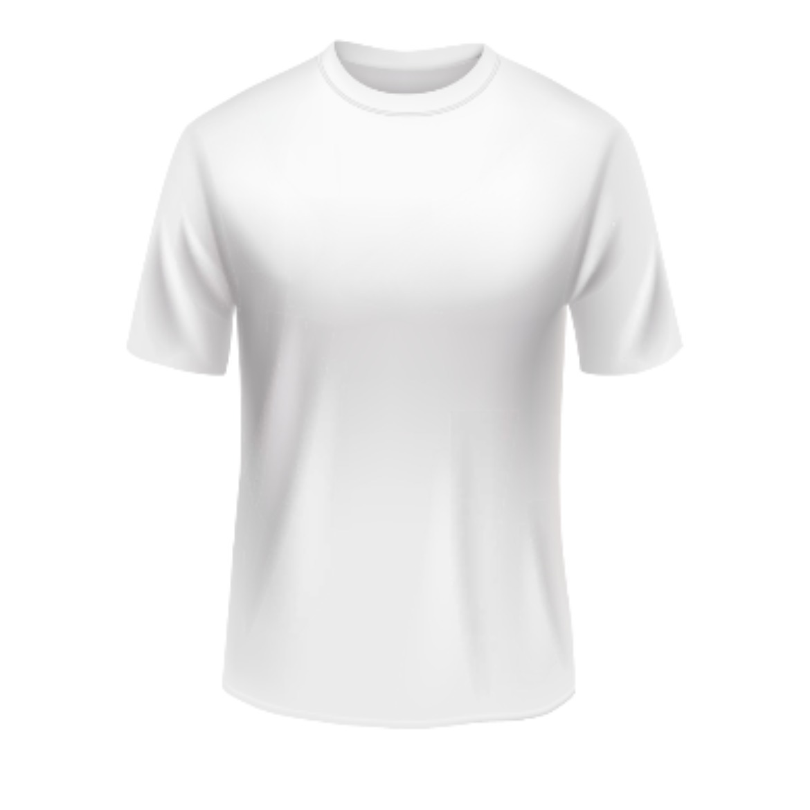 Men Round Neck White T-Shirt