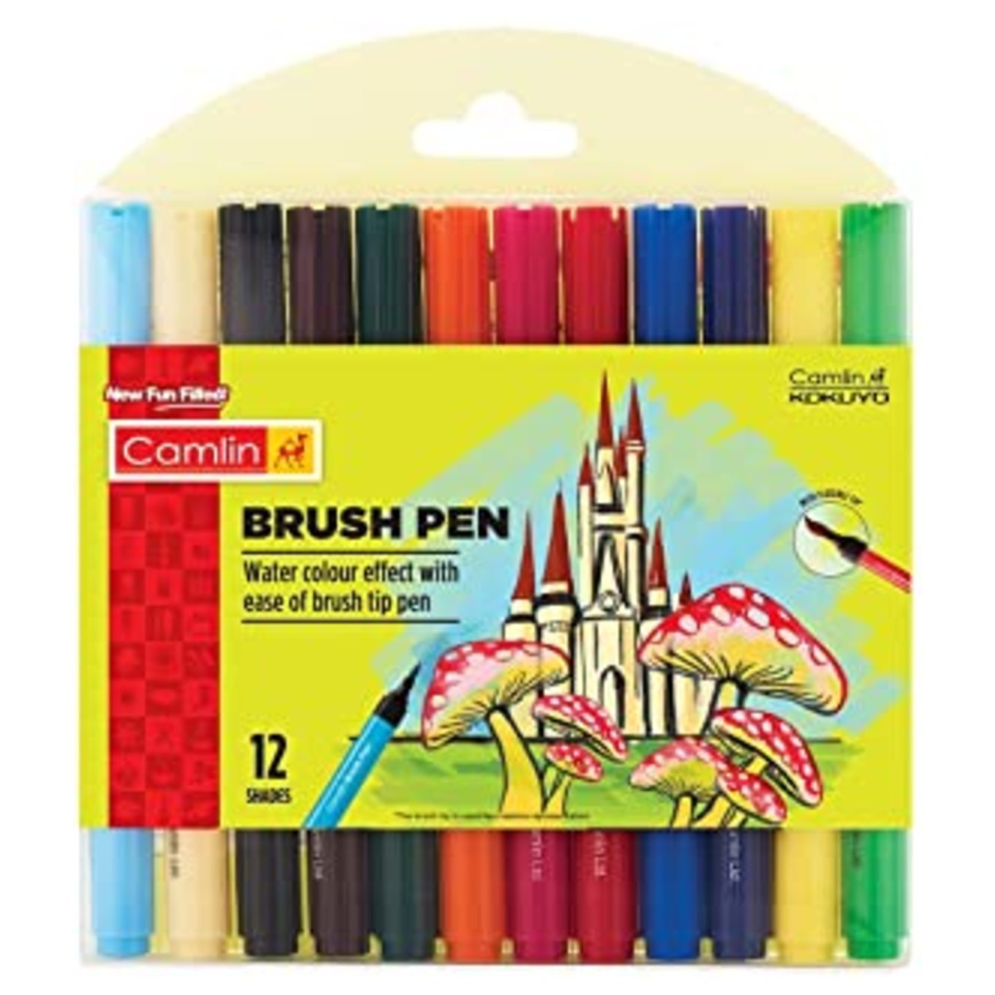 Camlin 4019272 Kokuyo Brush Pen, 12 Shades Multicolor