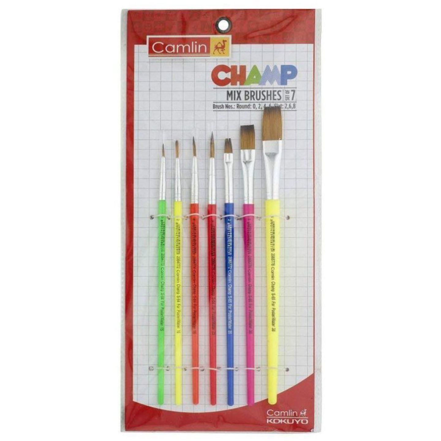 Camlin Champ Round Brush Set - Pack of 7 Multicolor