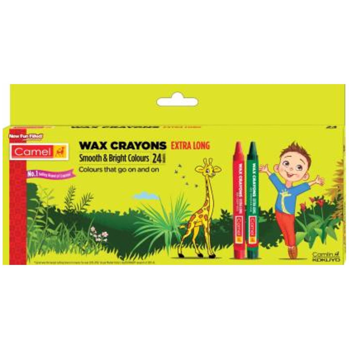 Camel Wax Crayons Extra Long  (Multicolor)