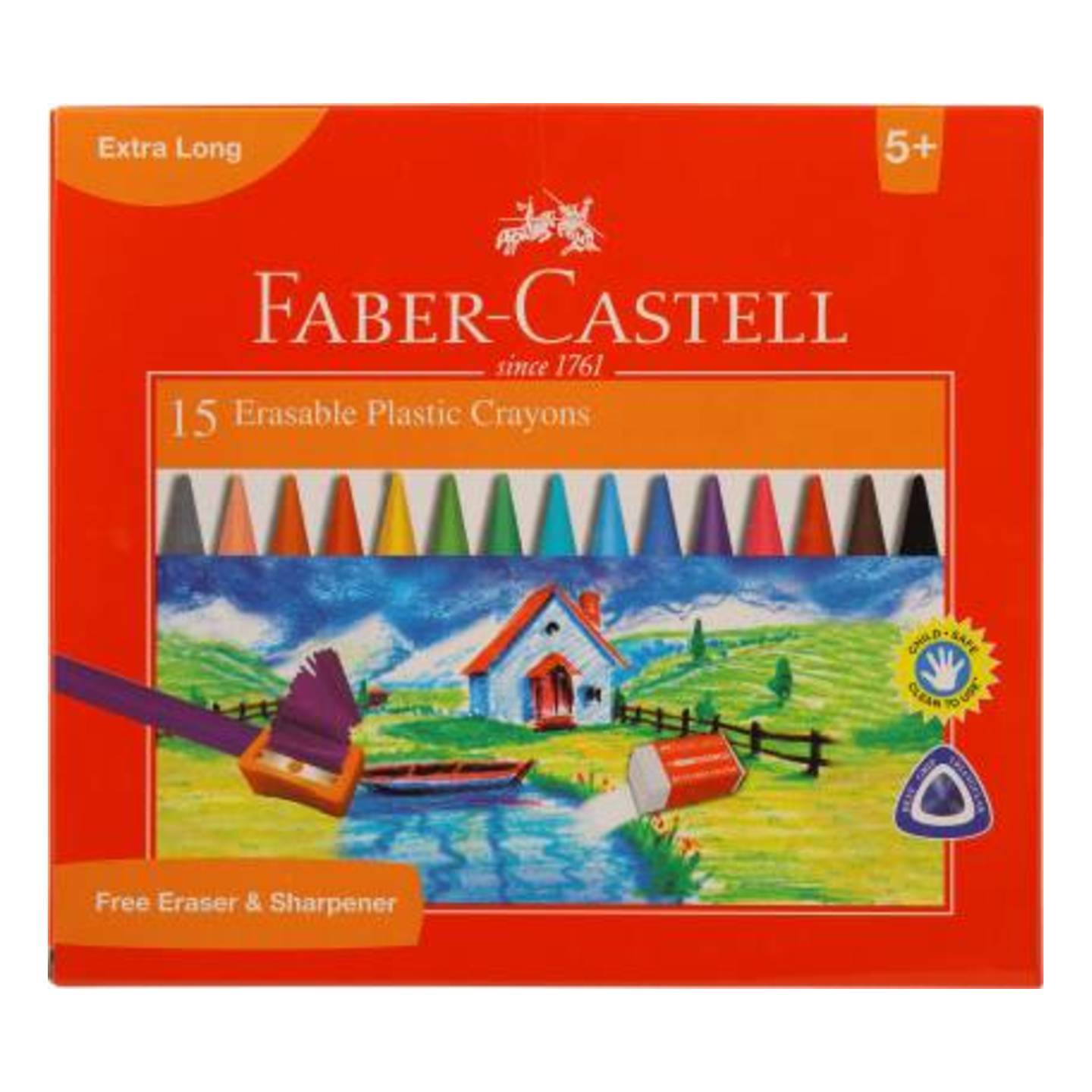 Faber-Castell 15 Erasable Plastic Crayons