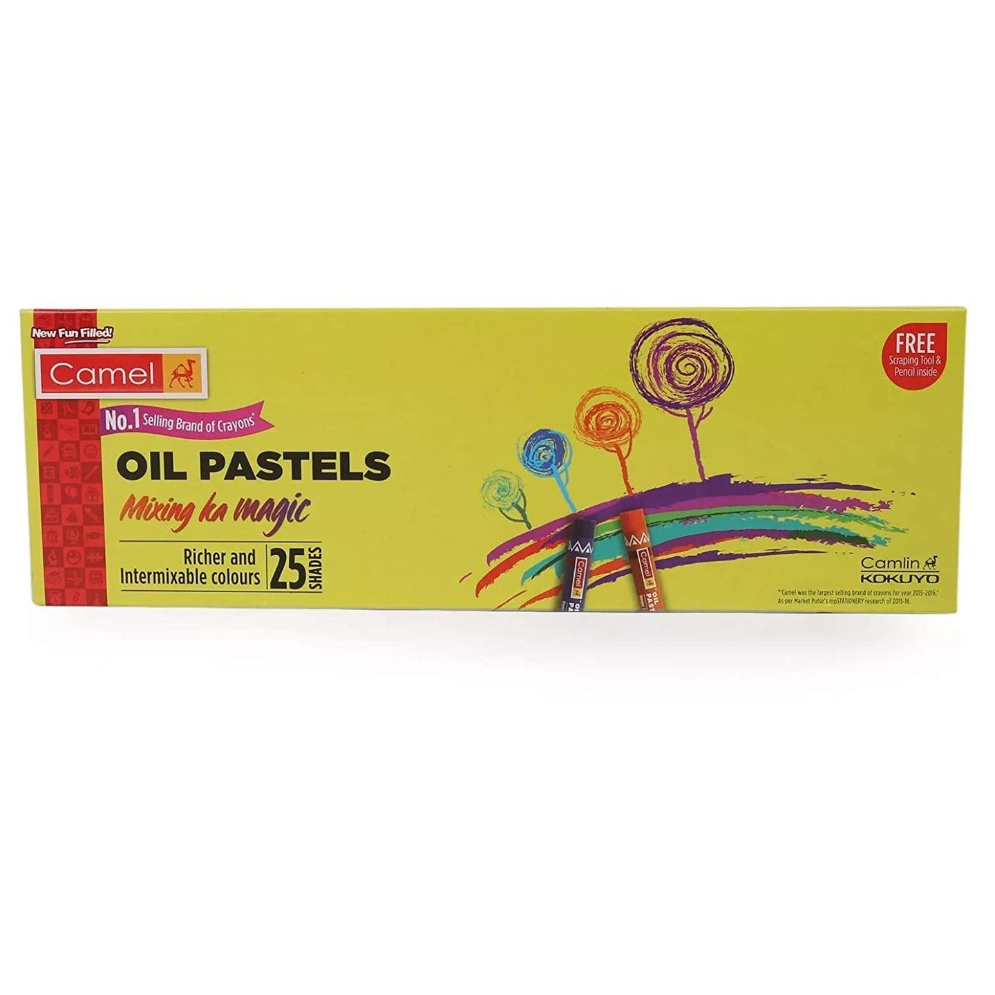 Camel Oil Pastel with Reusable Plastic Box - 25 Shades