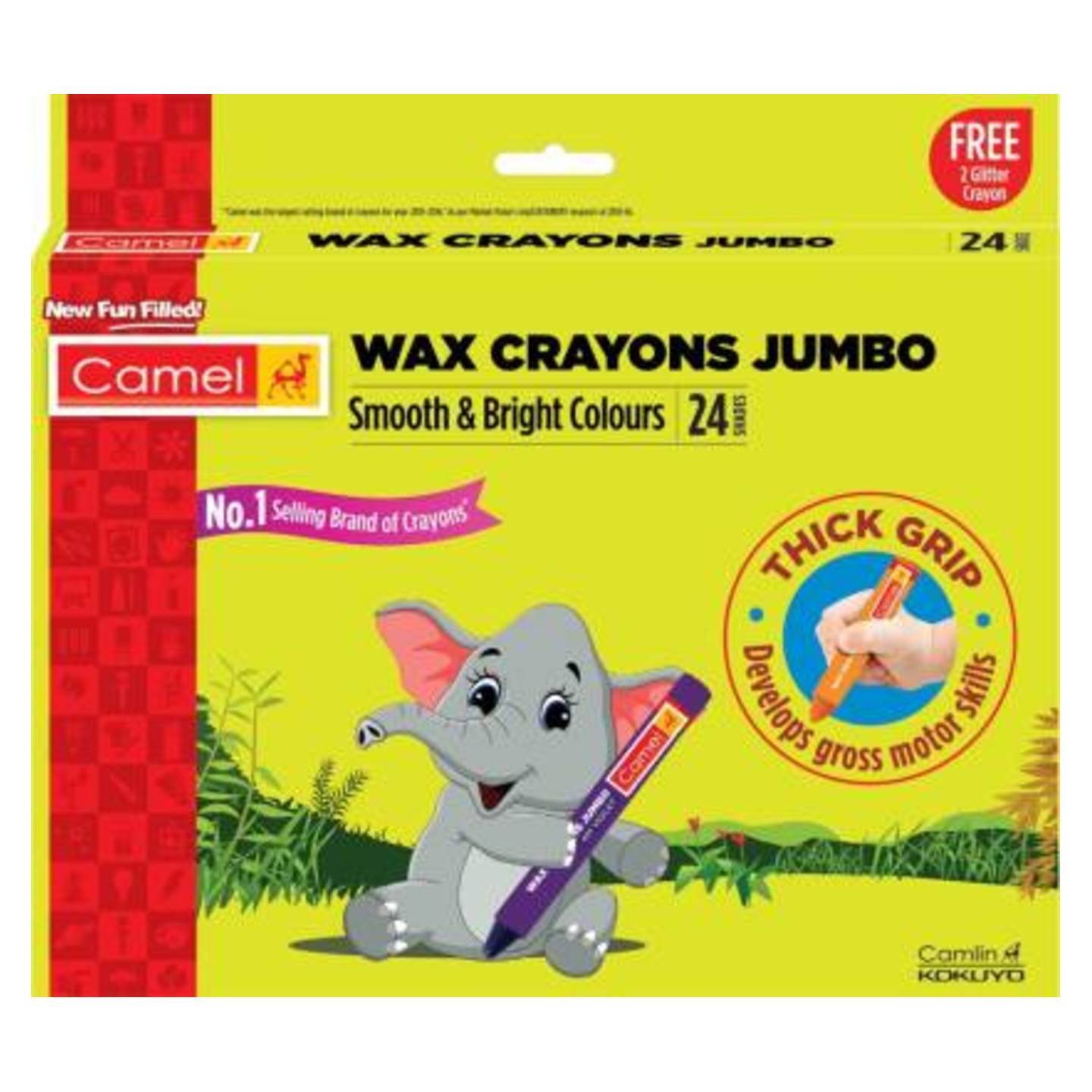 Camel Jumbo Wax Crayons  (Multicolor)