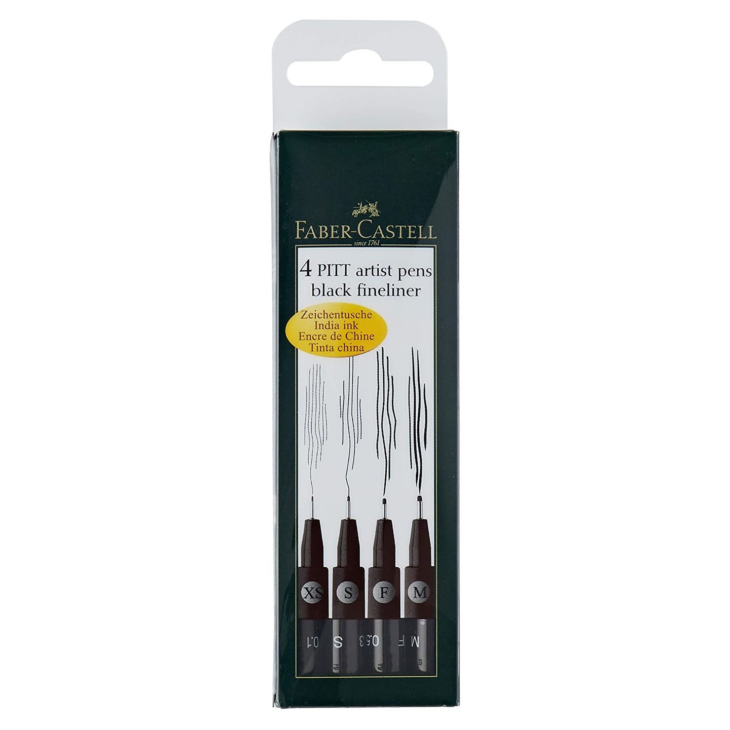 Faber Castell Pitt Artist Color Pen Set - Pack of 4, XS, S, F, M