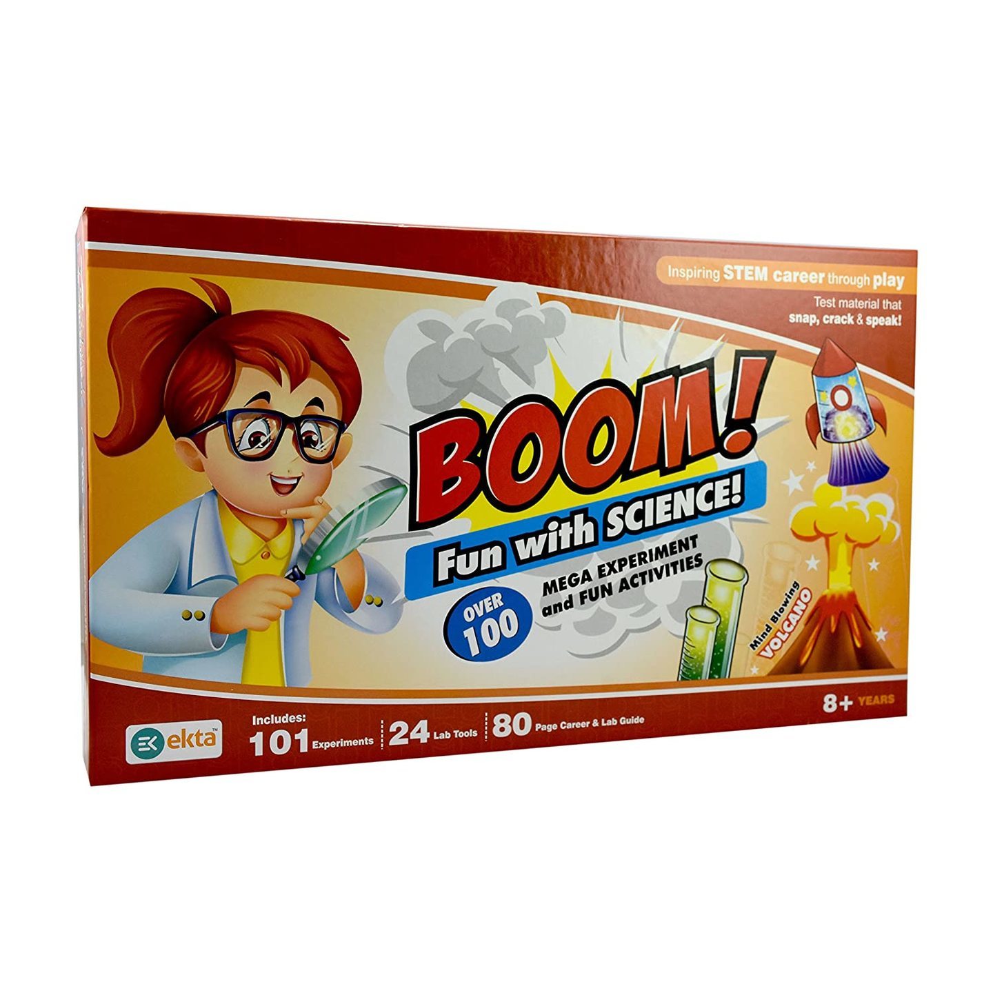 Boom Fun with Science  Science lab Kit  101 Experiments Inside  24 lab Tool  80 Page Career and lab Guide  8 + Year Children