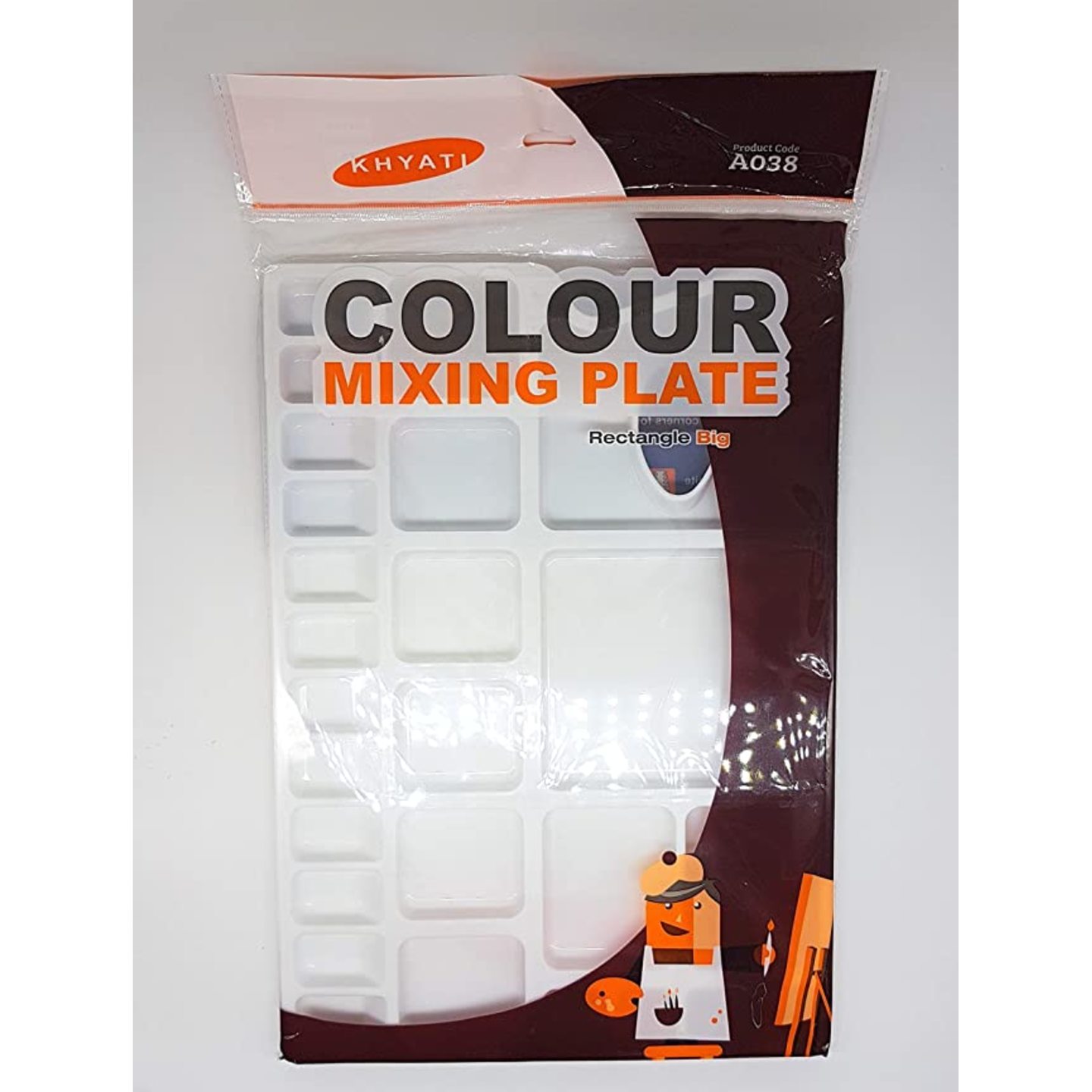 KHYATI Large Rectangle Shape Colour Mixing PaletteTray for ArtistStudents Pack of 1