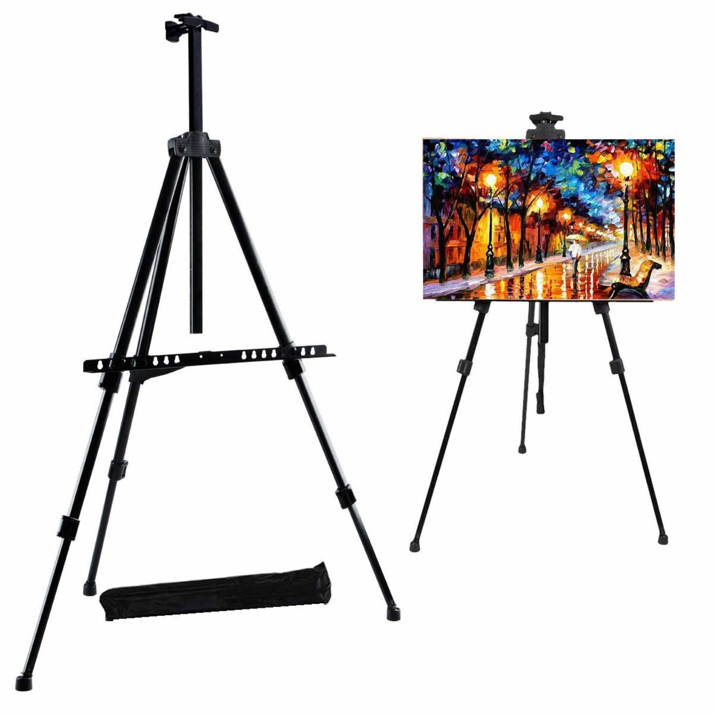 Easel for Canvas Paintings Lightweight Metal Display with Weatherproof Carry Bag