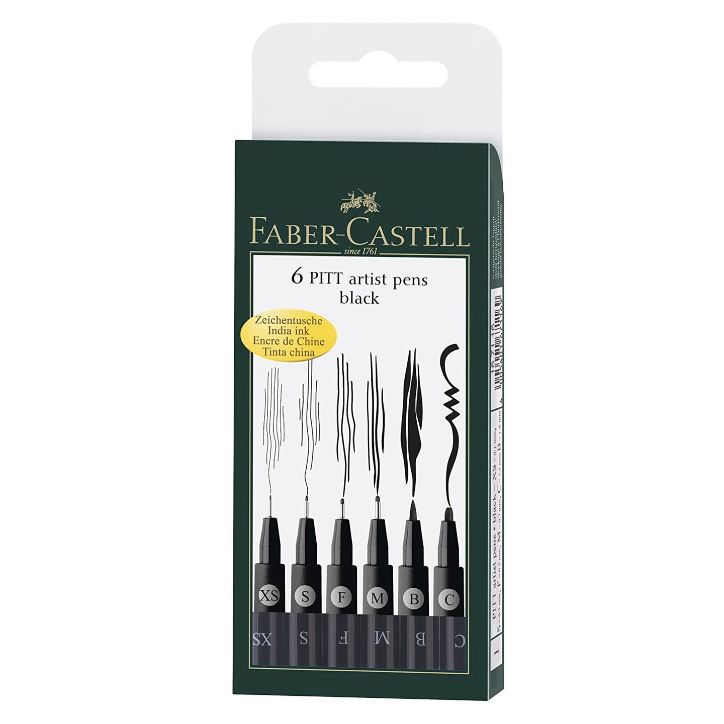 Faber-Castell Pitt Artist Pen - Assorted Pen Set Pack of 6