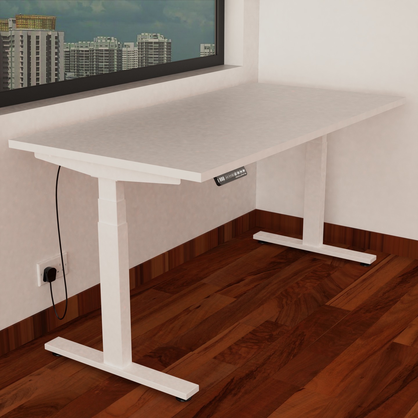 Acclimate Sit-Stand Desk (White Leg)
