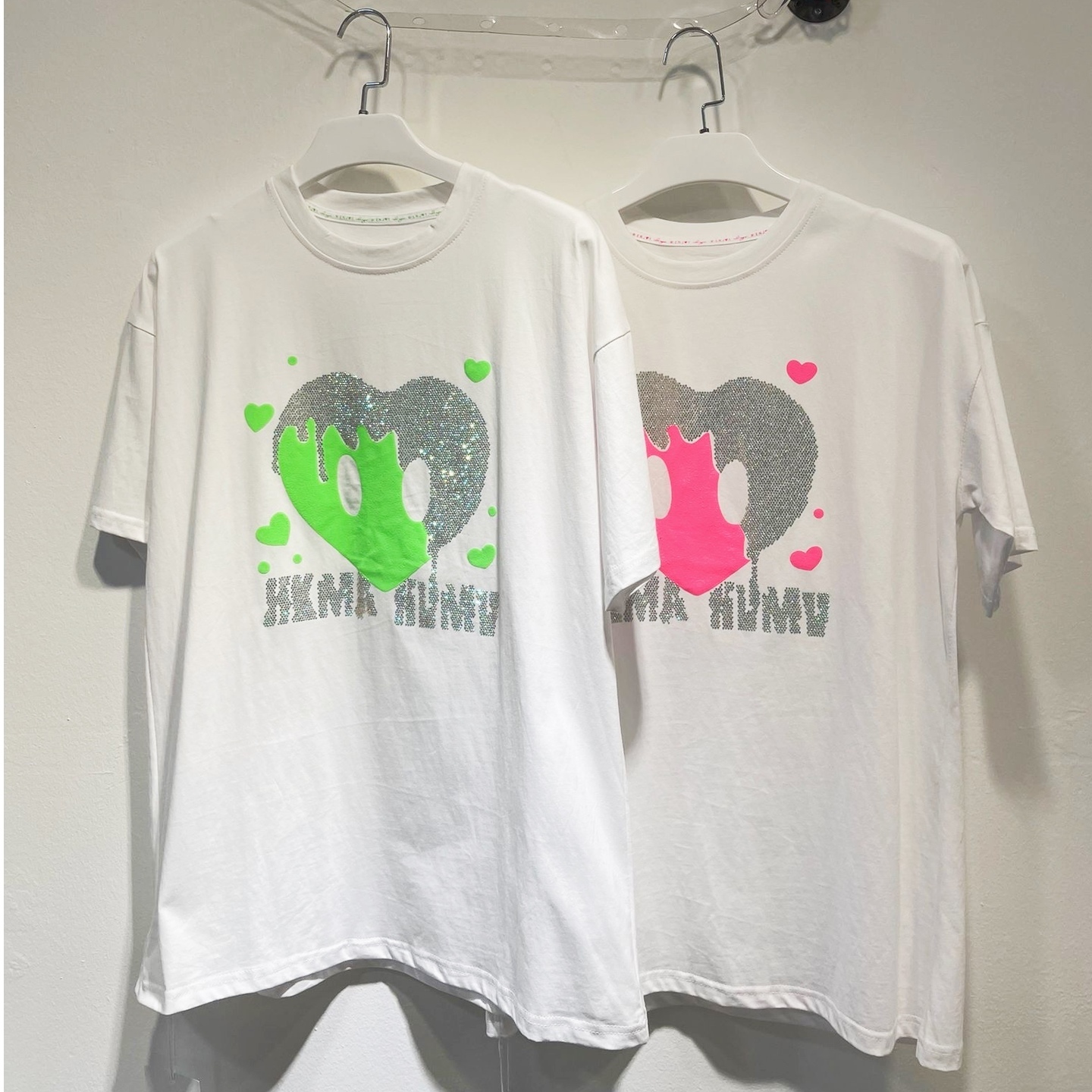 Green Strawberry Diamante Top White