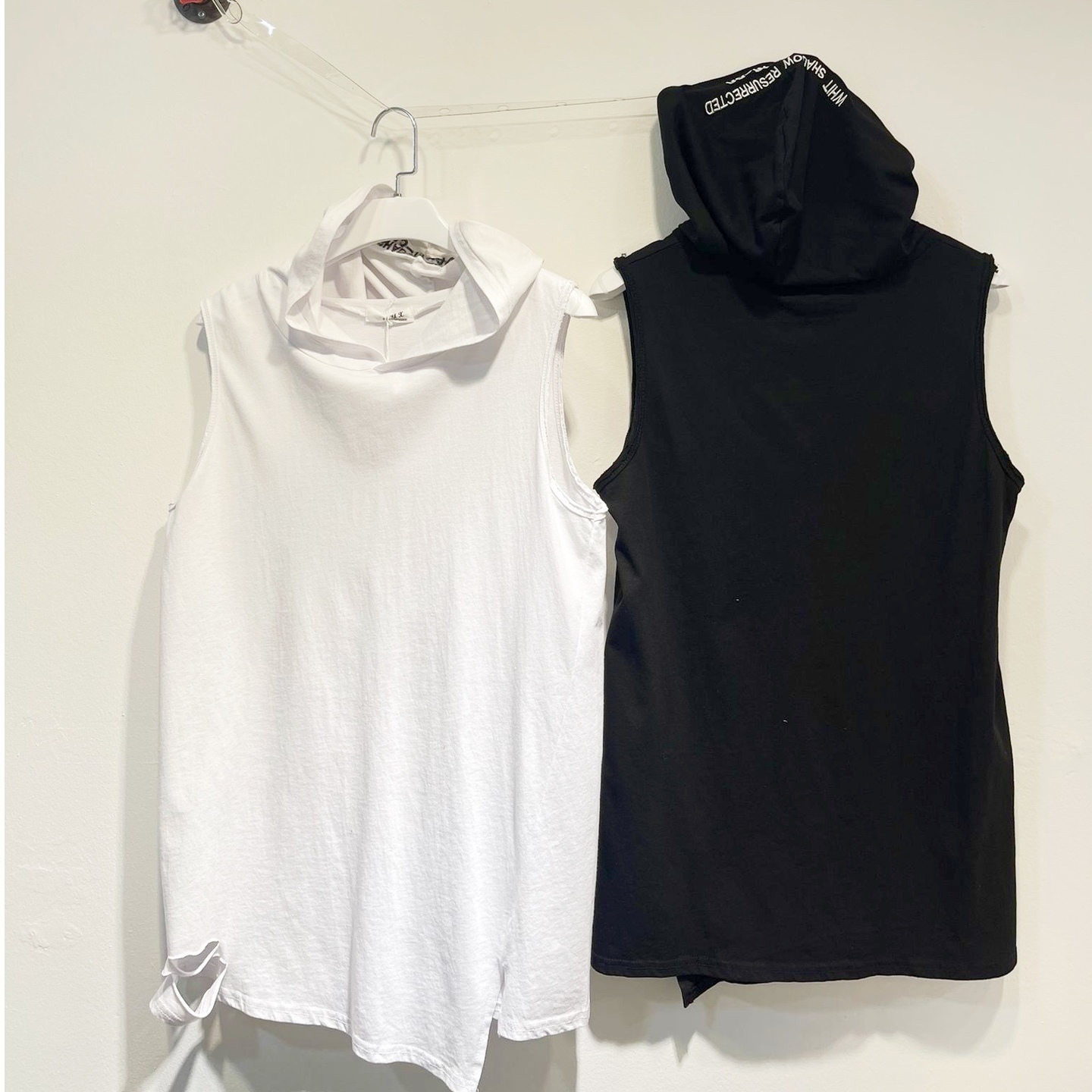 Hoodie Tank Top White