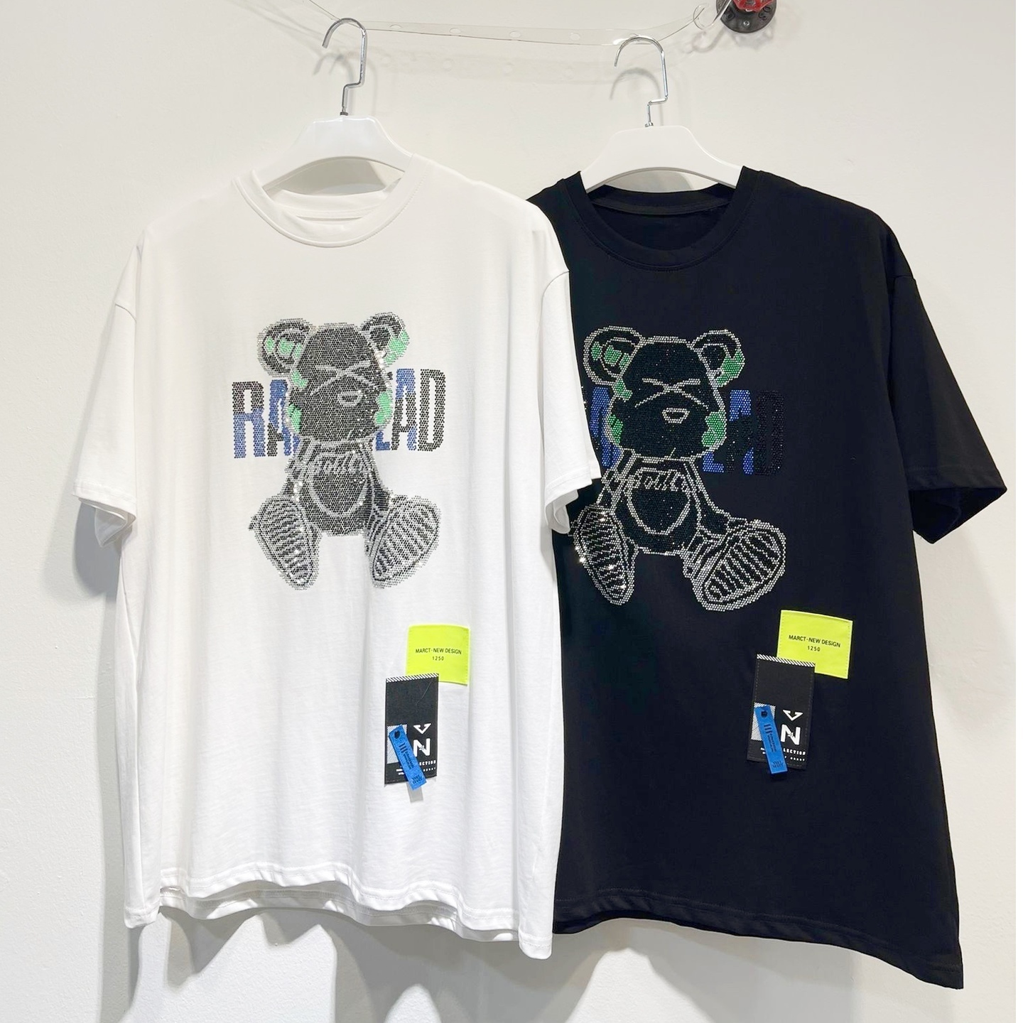 Diamante Bear Top White