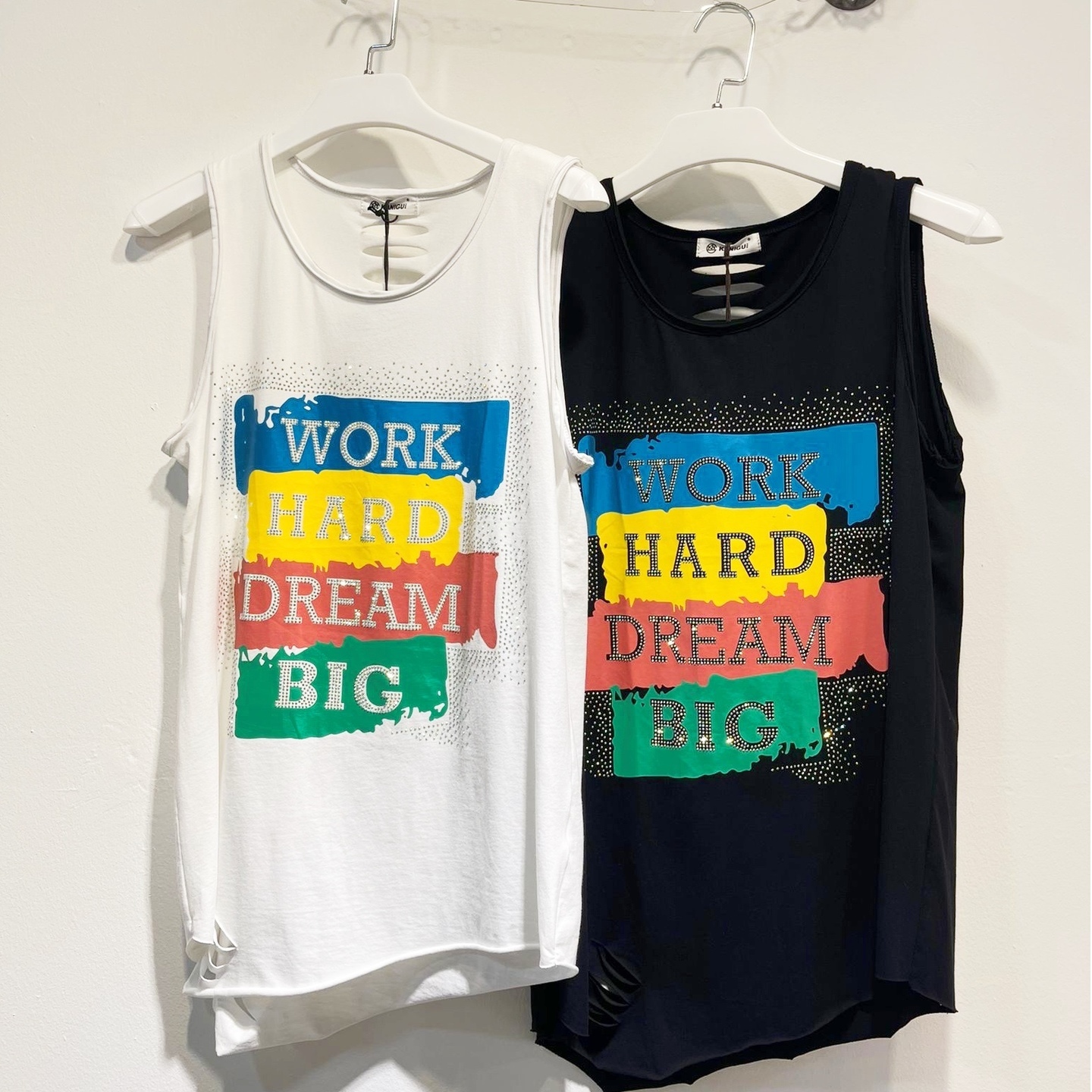 Work Hard, Dream Big Dimante Tank Top Black