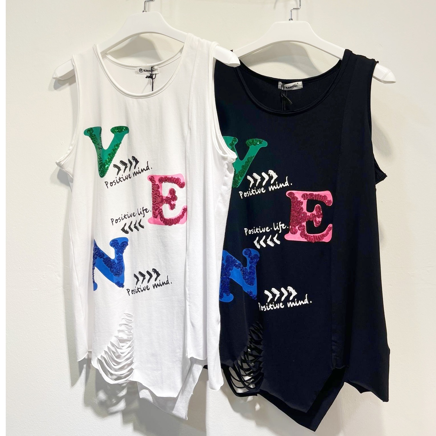 VEN Sequins Tank Top Black