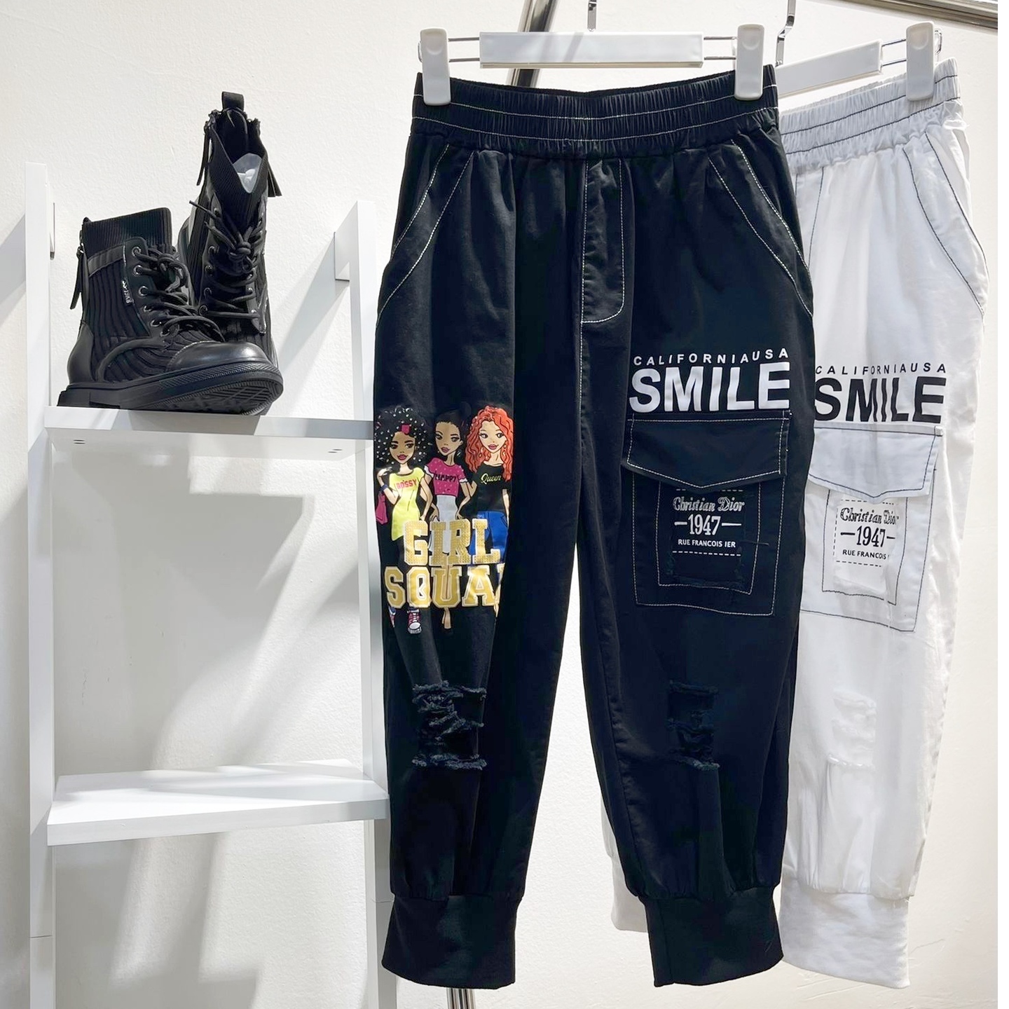 Girl Squad Pants  White Size L