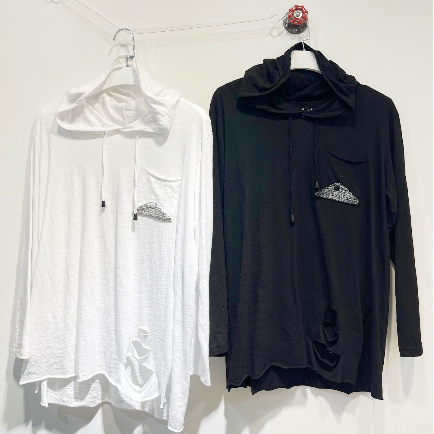 Long Sleeve Cotton Top  White