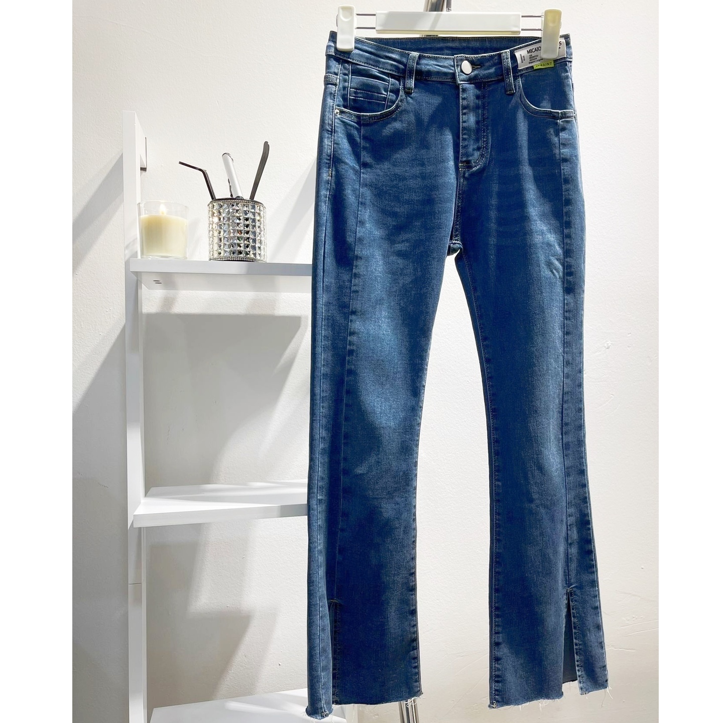 Split Denim Bell Bottom Size L