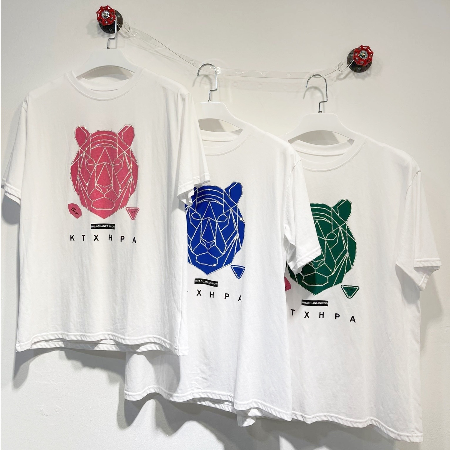 Diamante Tiger Head Print Cotton Tee