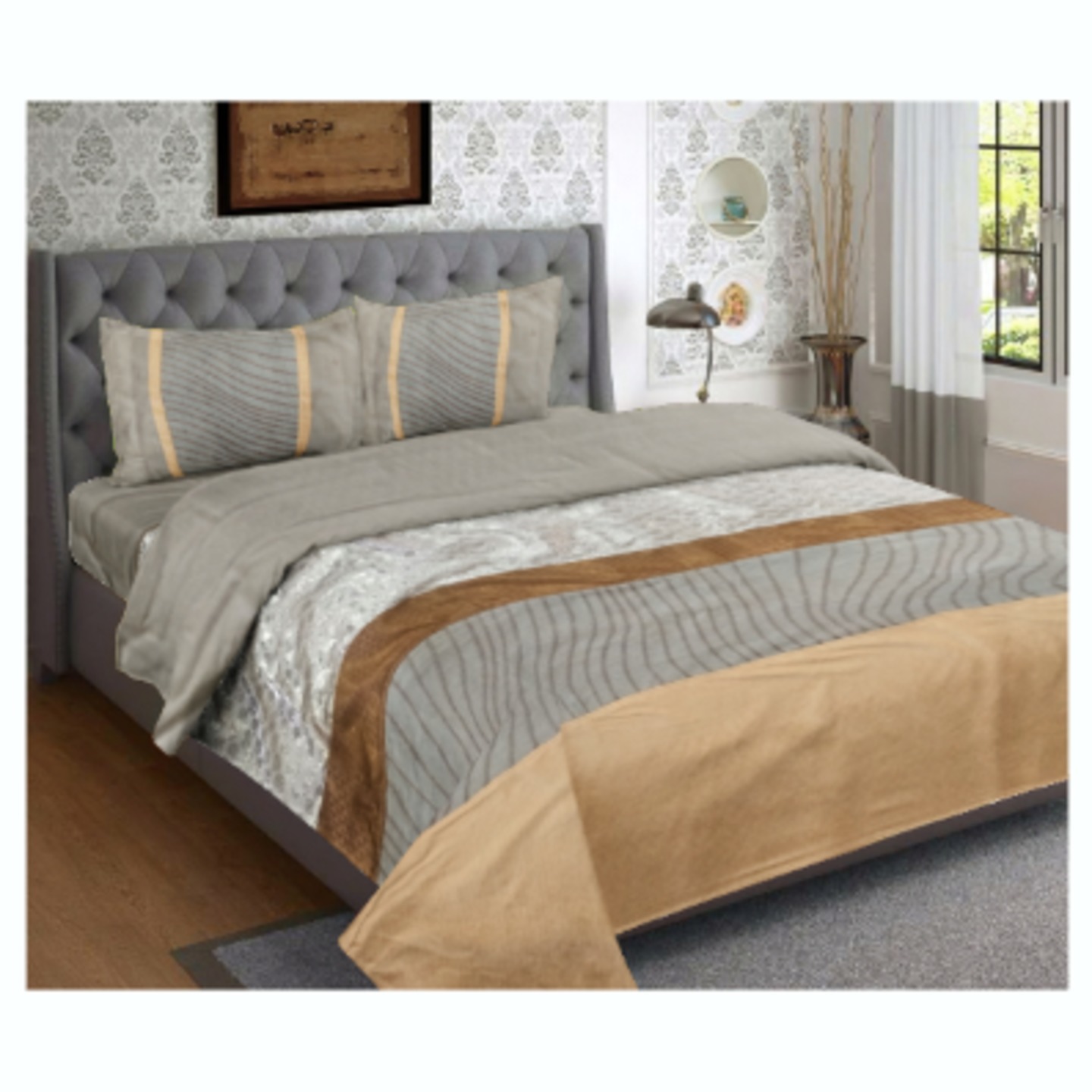 Beautiful bedcover with royal banarsi 