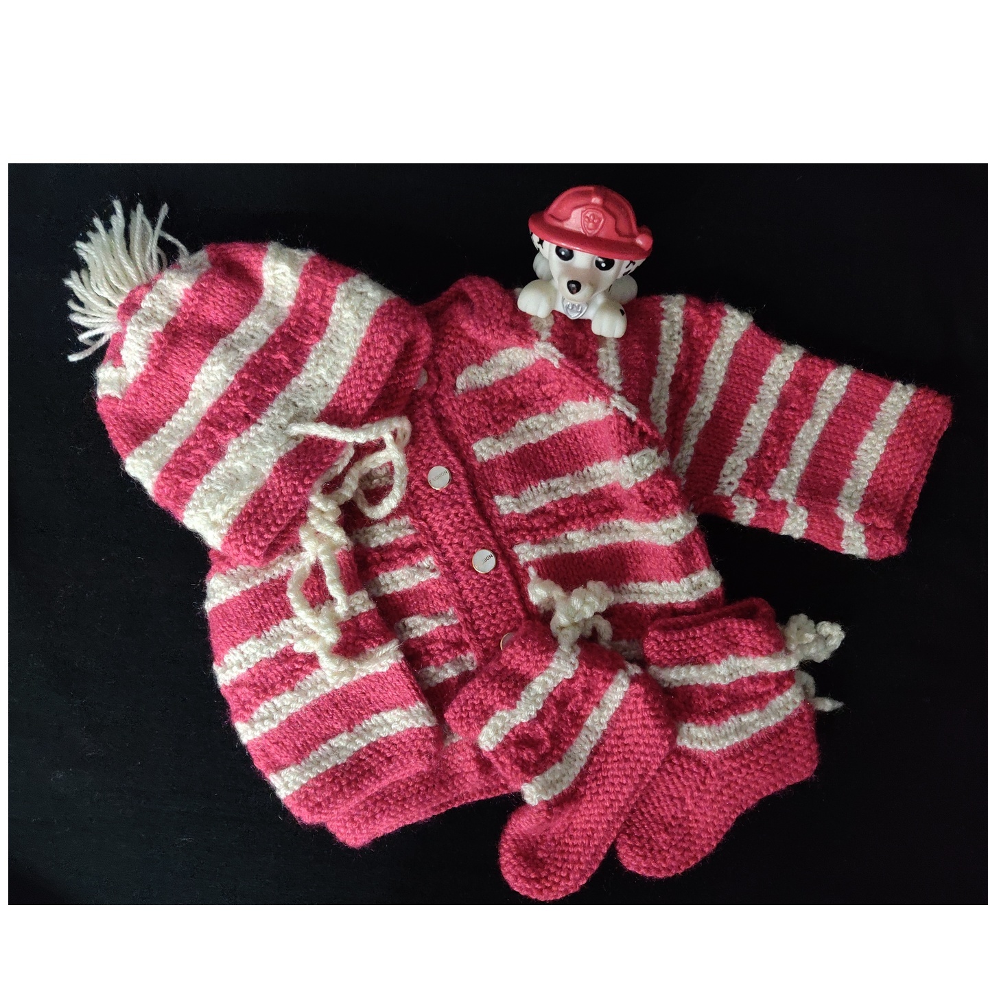 Pink & White Strips Sweater Set