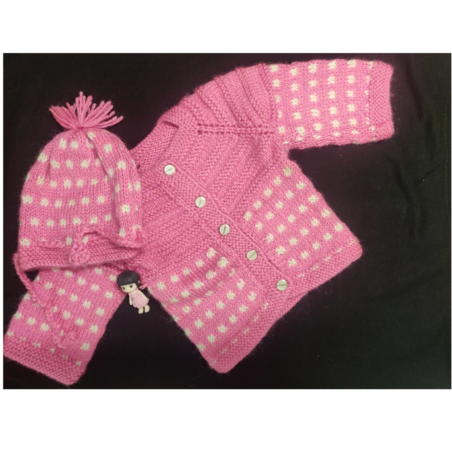 Pink Baby Sweater With Cap