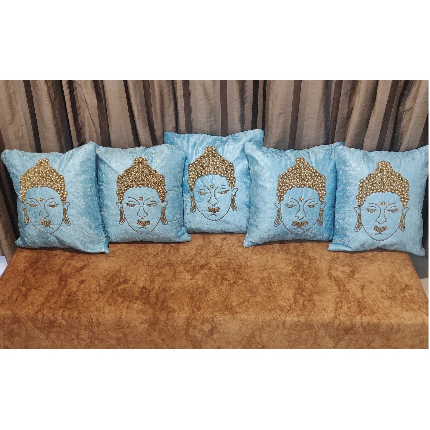 Embroidery Buddha cushion cover