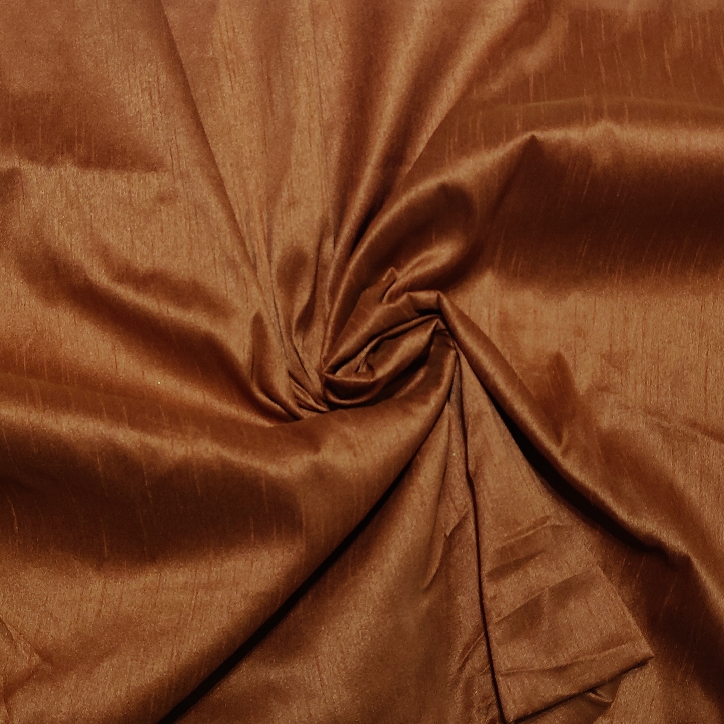 Khadi Silk Fabric - Rust Colour