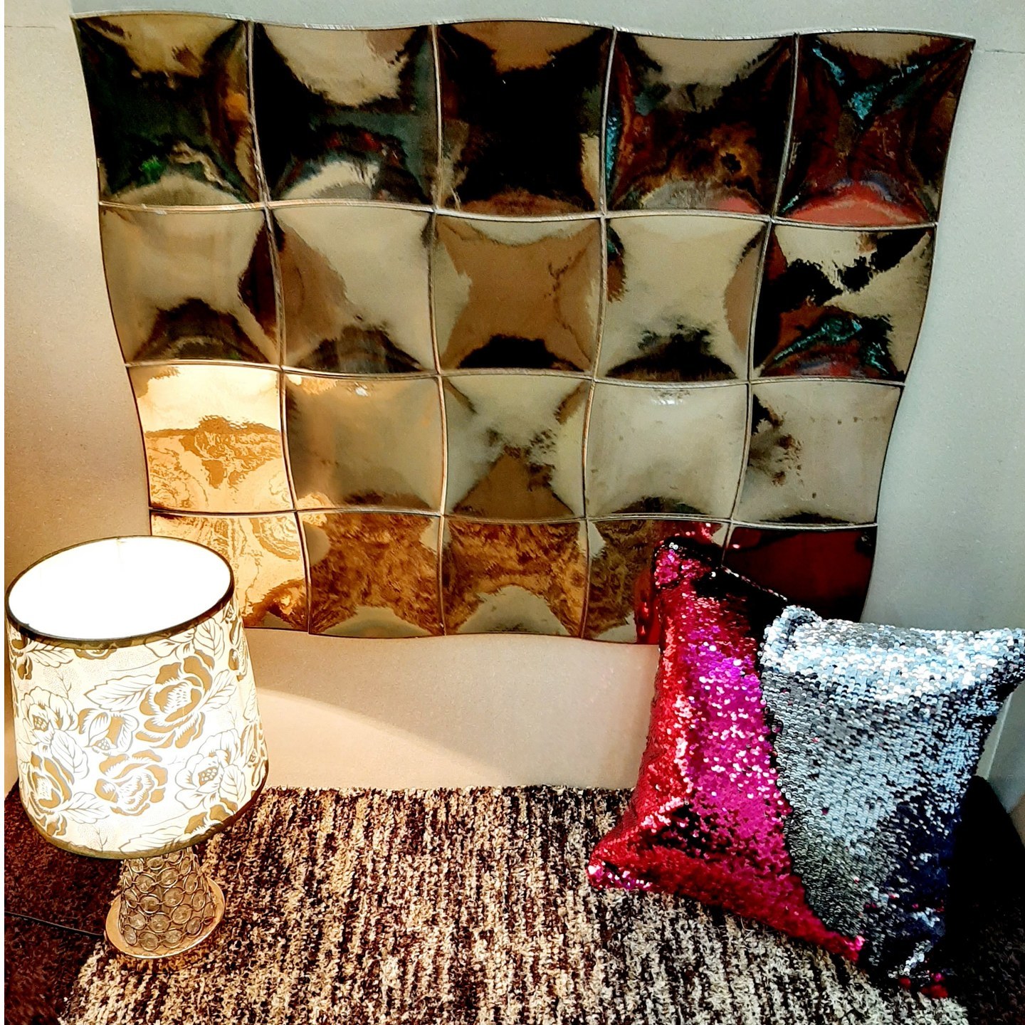 Double Colour Sequins Cushion Cover